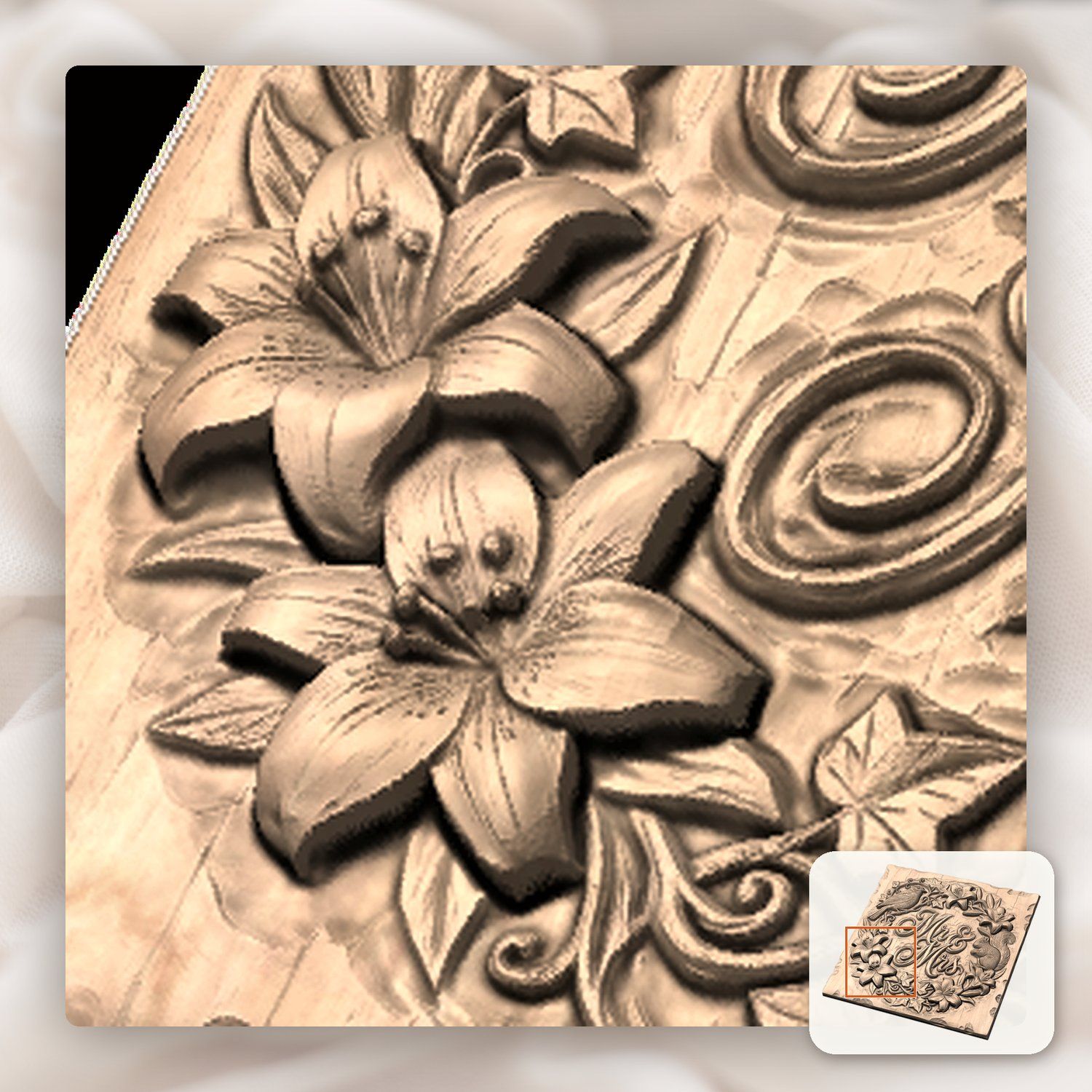 Wedding Anniversary Mr and Mrs Sign CNC Relief STL bas-relief STL — view 10