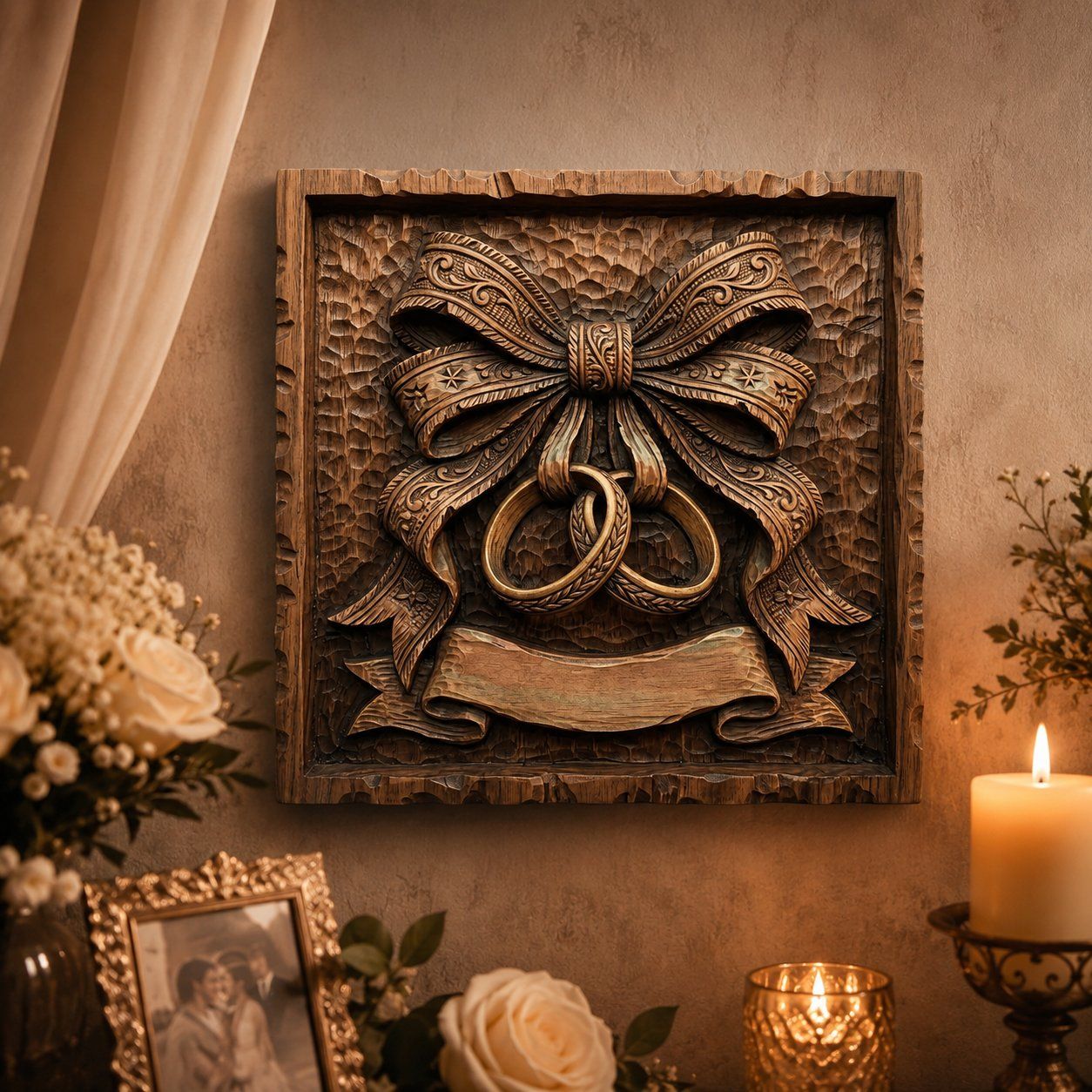 Wedding Rings Bow Scroll CNC Relief STL bas-relief STL — view 6