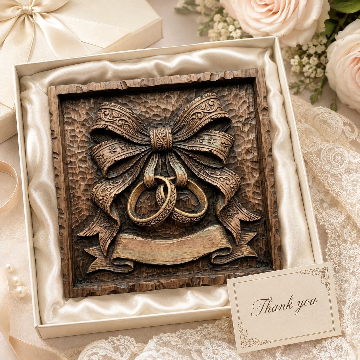 Wedding Rings Bow Scroll CNC Relief STL bas-relief STL — view 9