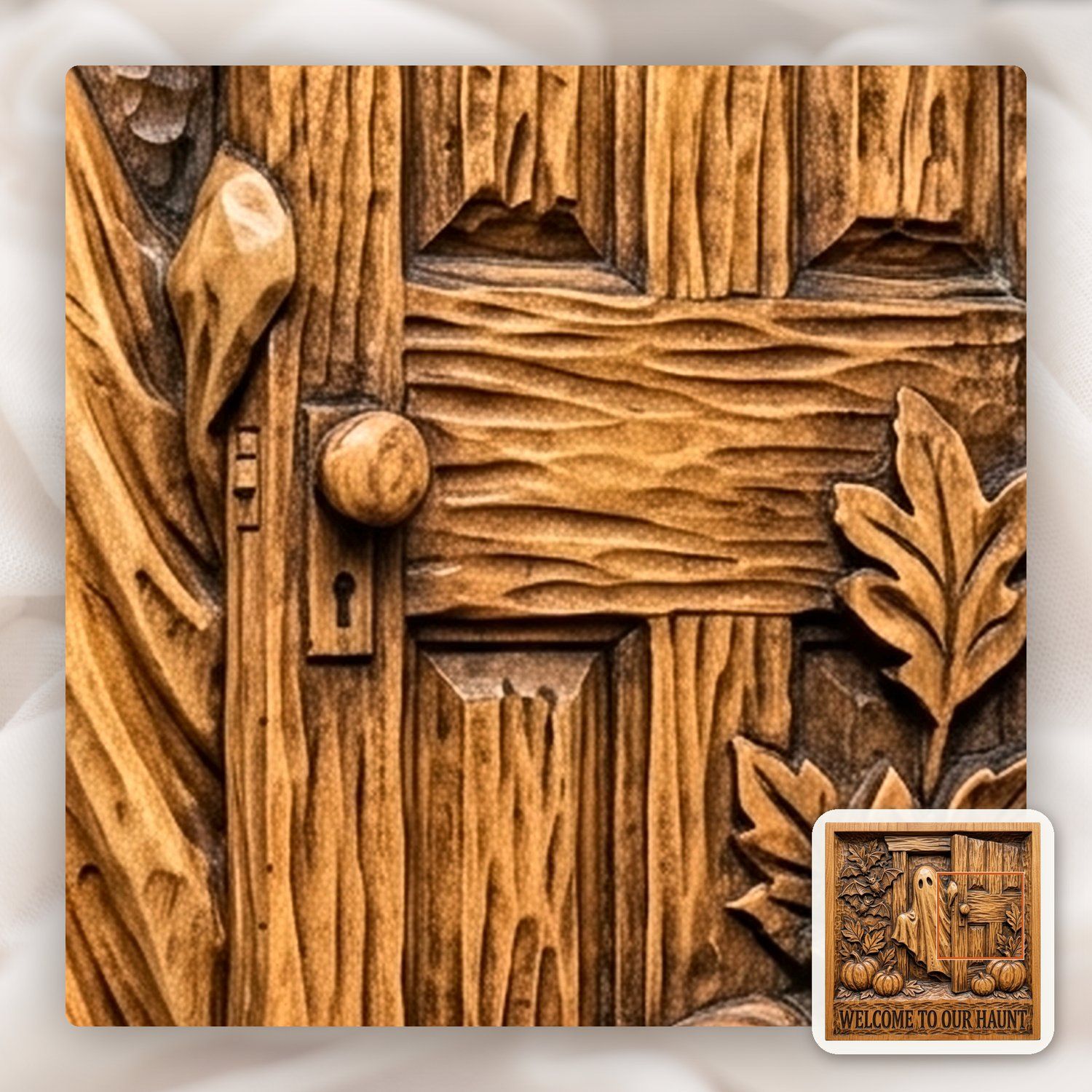 Welcome Haunted Halloween Ghost CNC Relief STL bas-relief STL — view 11