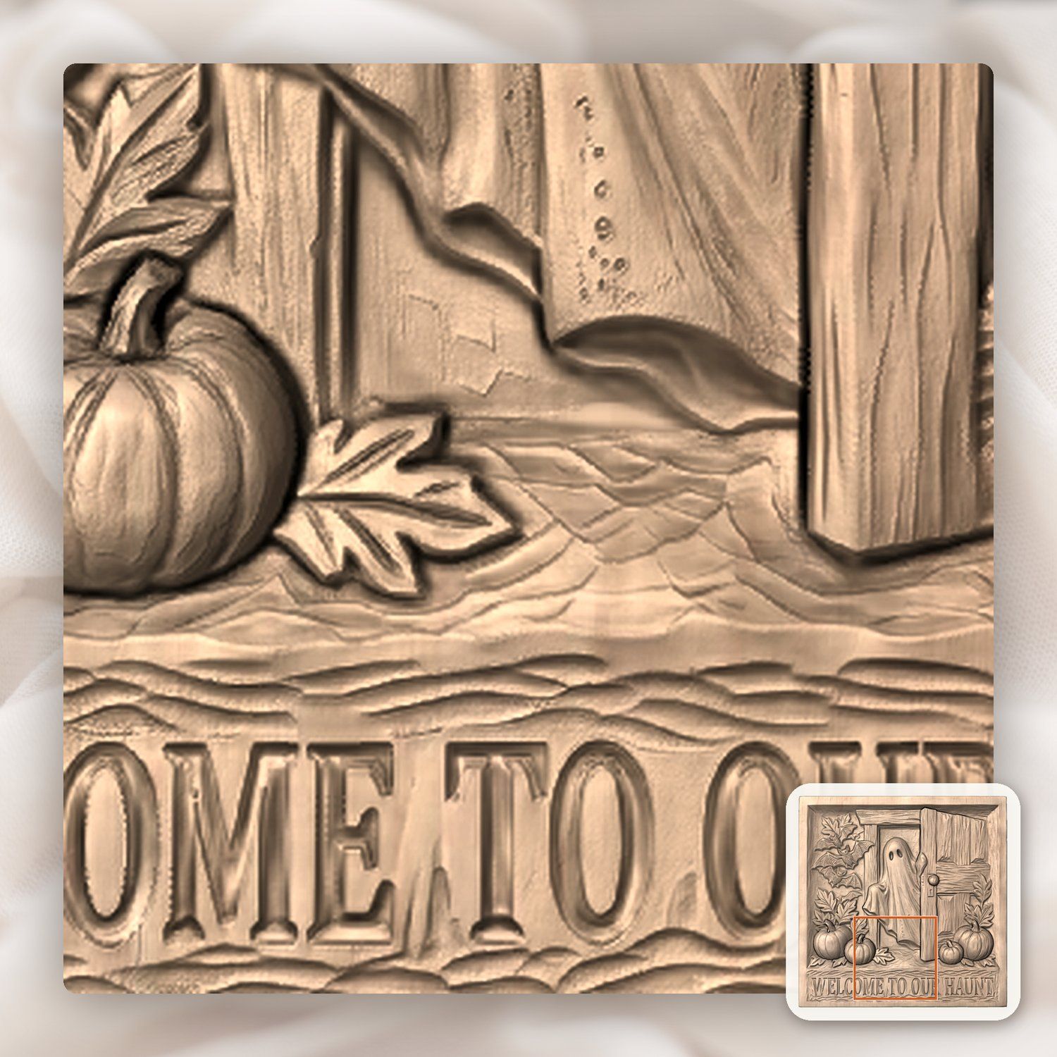 Welcome Haunted Halloween Ghost CNC Relief STL bas-relief STL — view 8