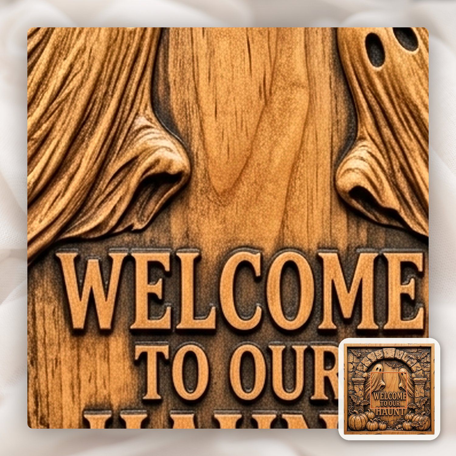 Welcome to Our Haunt Halloween Ghosts CNC Relief STL bas-relief STL — view 12