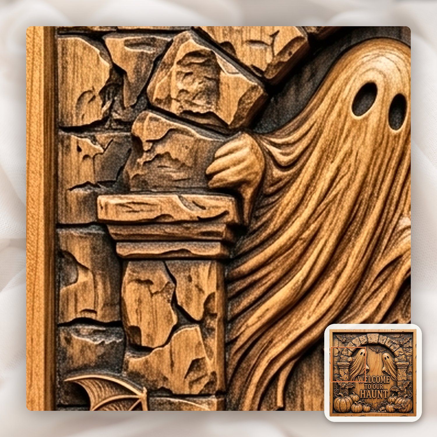 Welcome to Our Haunt Halloween Ghosts CNC Relief STL bas-relief STL — view 13