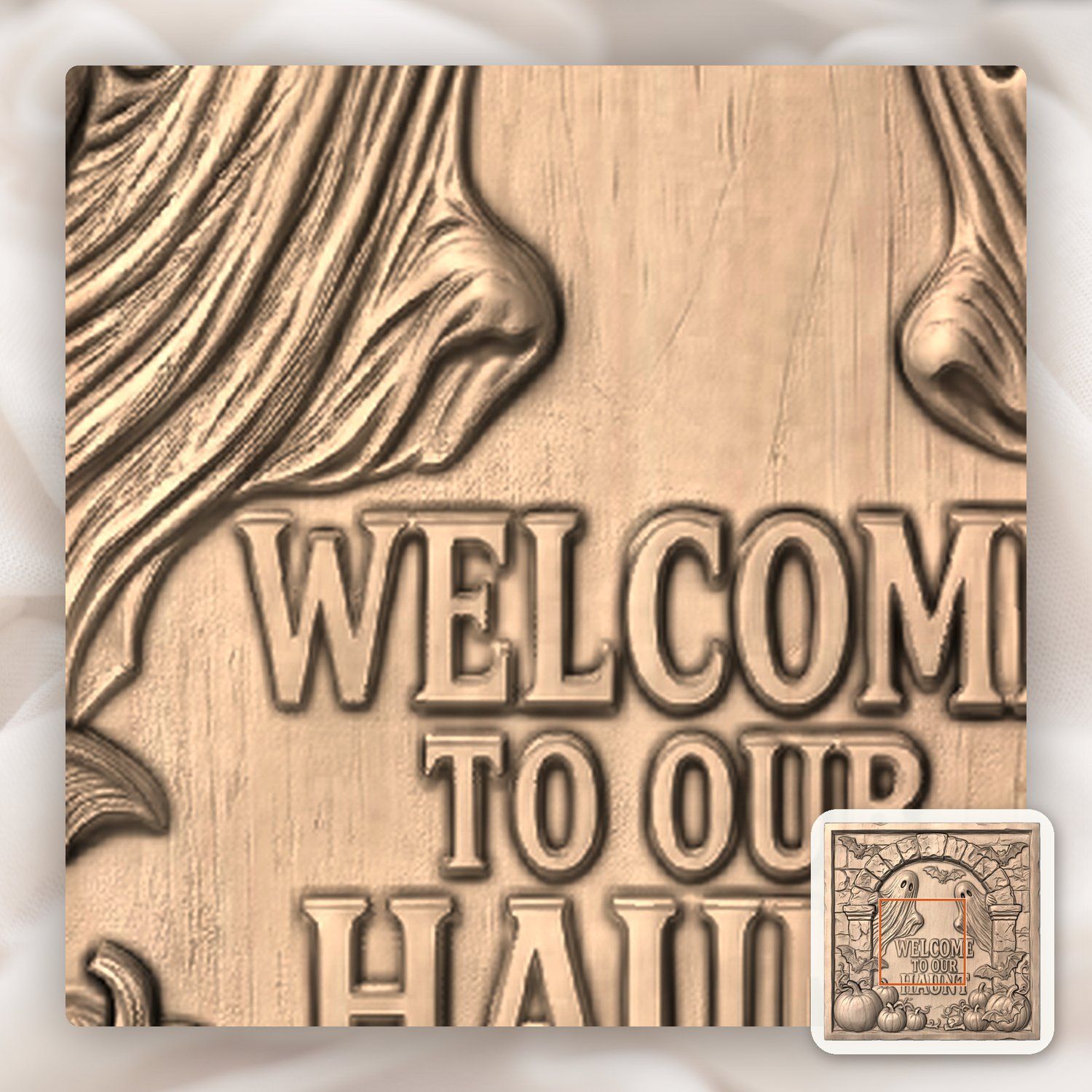 Welcome to Our Haunt Halloween Ghosts CNC Relief STL bas-relief STL — view 7