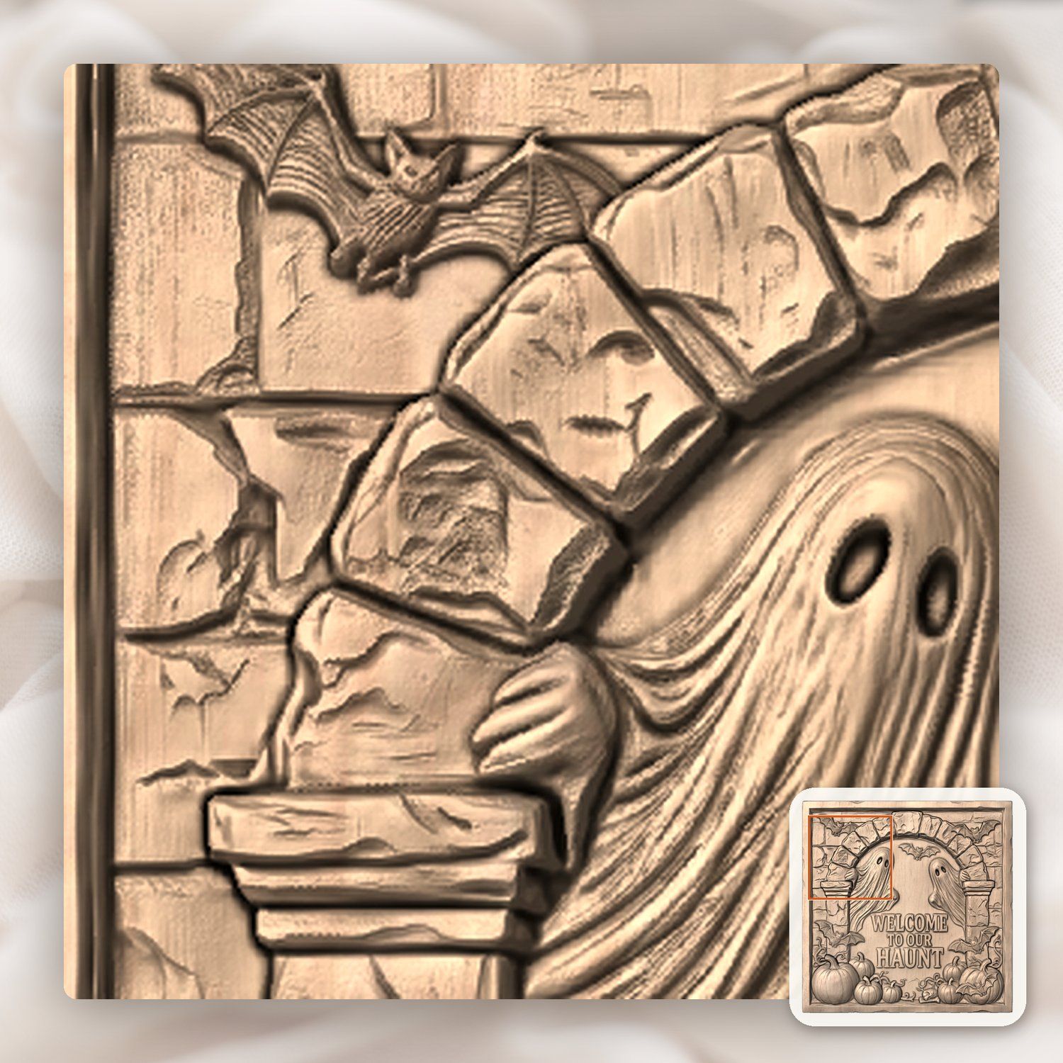 Welcome to Our Haunt Halloween Ghosts CNC Relief STL bas-relief STL — view 8