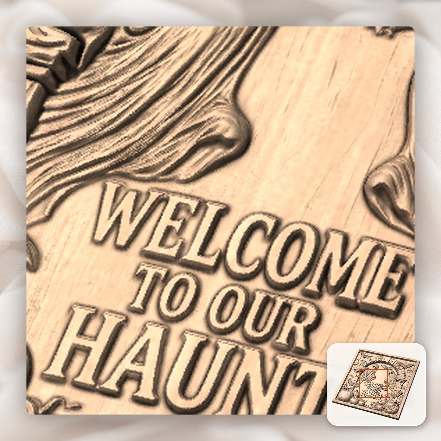 Welcome to Our Haunt Halloween Ghosts CNC Relief STL bas-relief STL — view 9