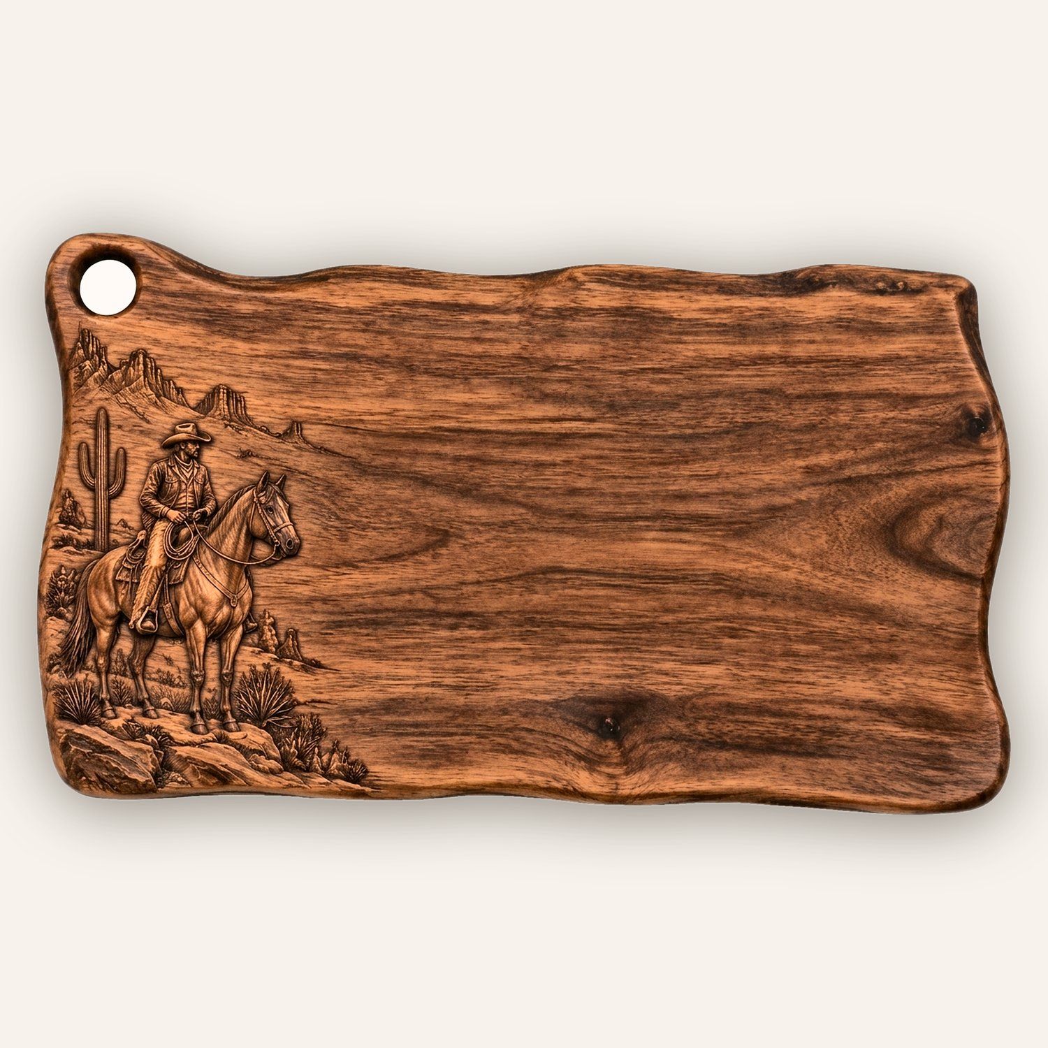 Western Cowboy Horse Desert CNC Relief STL | Wild West Scene Wood Carv
