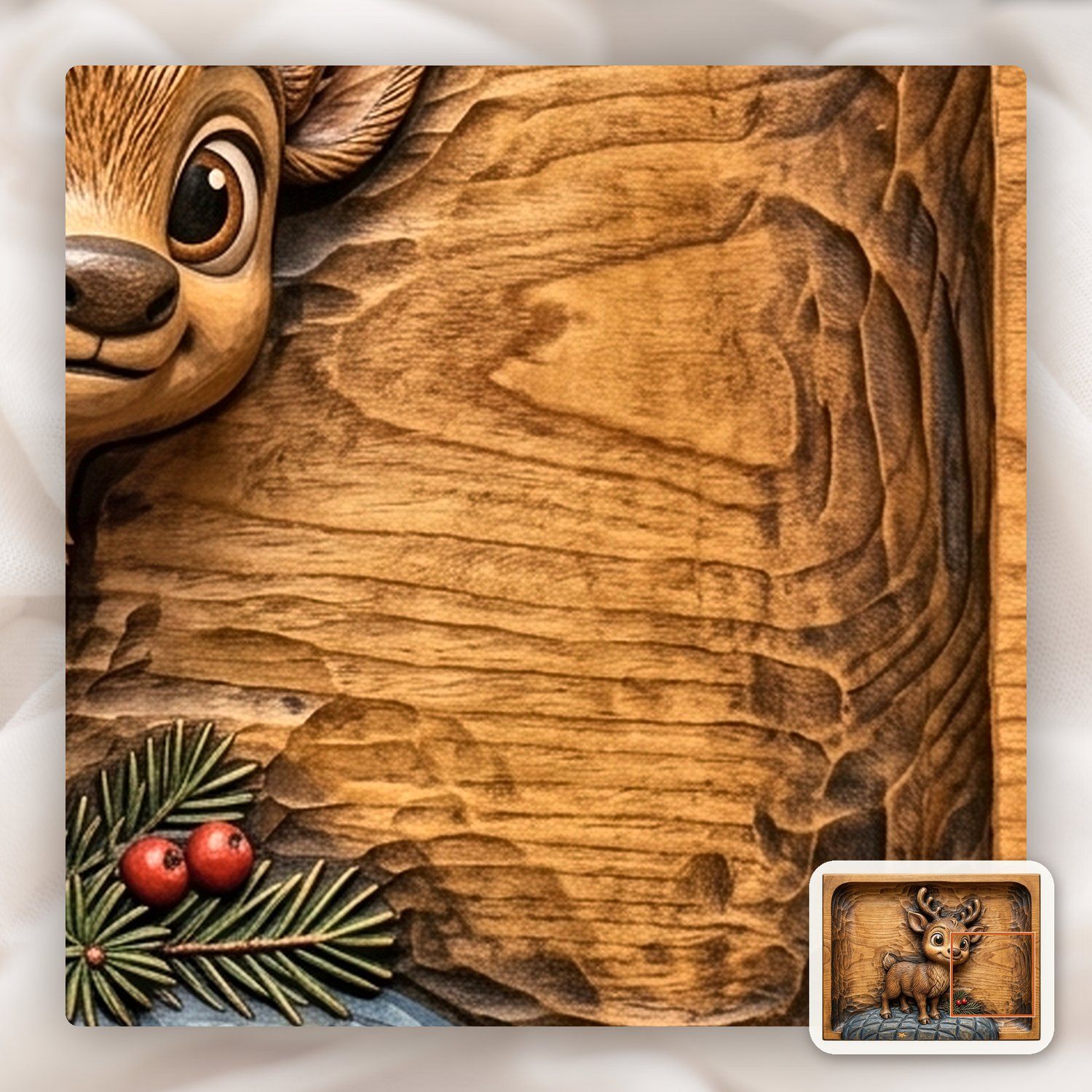Whimsical Baby Reindeer Nursery Decor CNC Relief STL bas-relief STL — view 12