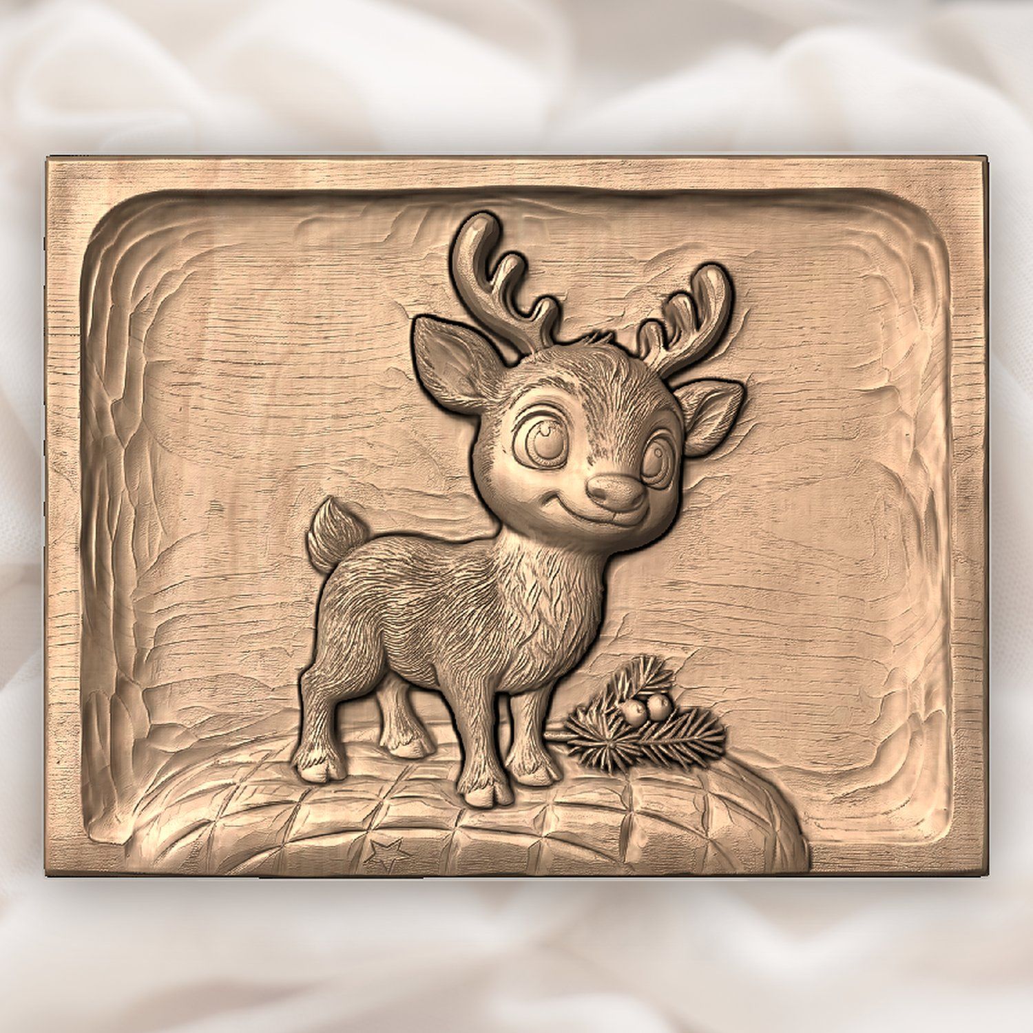 Whimsical Baby Reindeer Nursery Decor CNC Relief STL bas-relief STL — view 5