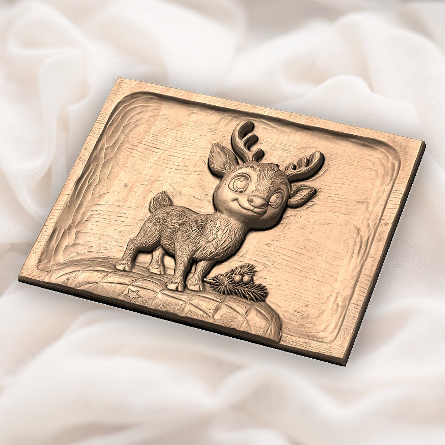 Whimsical Baby Reindeer Nursery Decor CNC Relief STL bas-relief STL — view 6