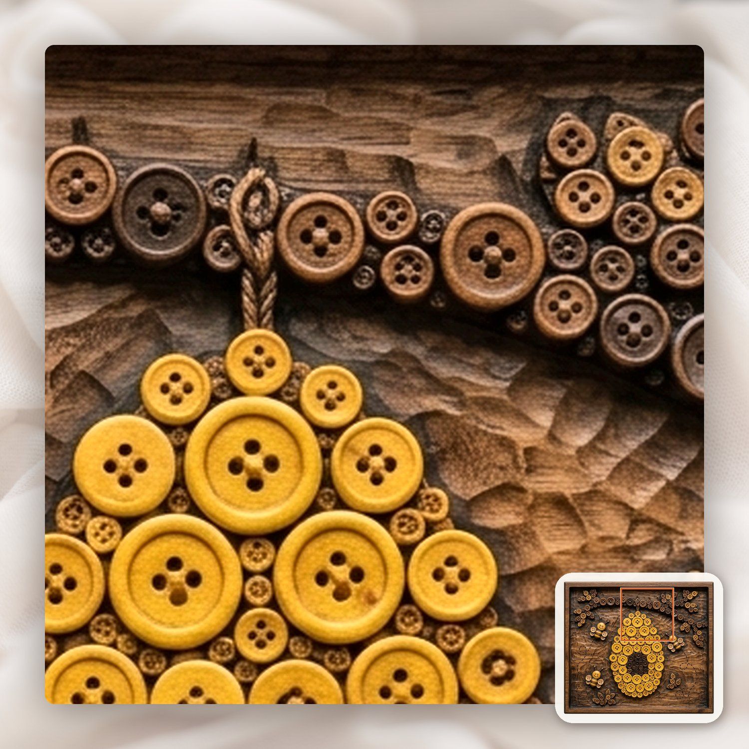 Whimsical Button Beehive and Honey Bee CNC Relief STL bas-relief STL — view 11