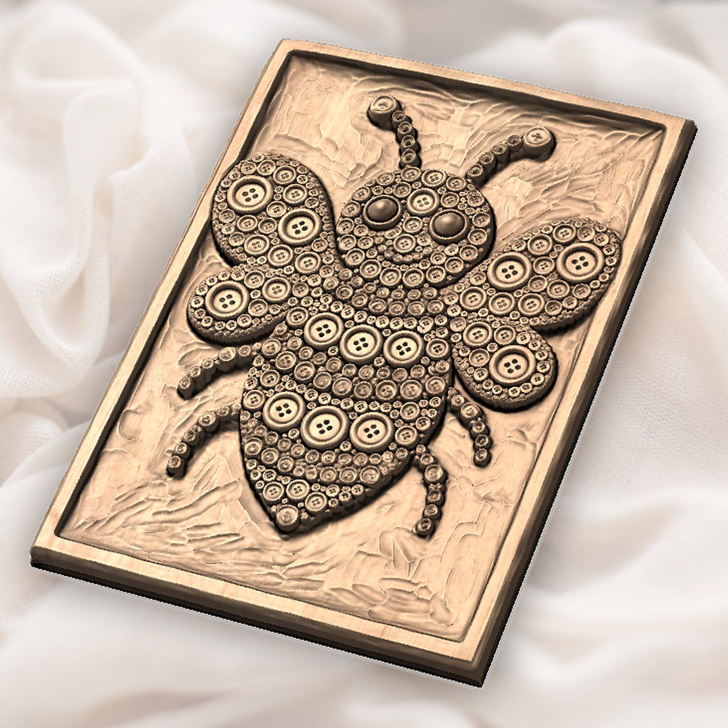 Whimsical Button Bumblebee CNC Relief STL bas-relief STL — view 5