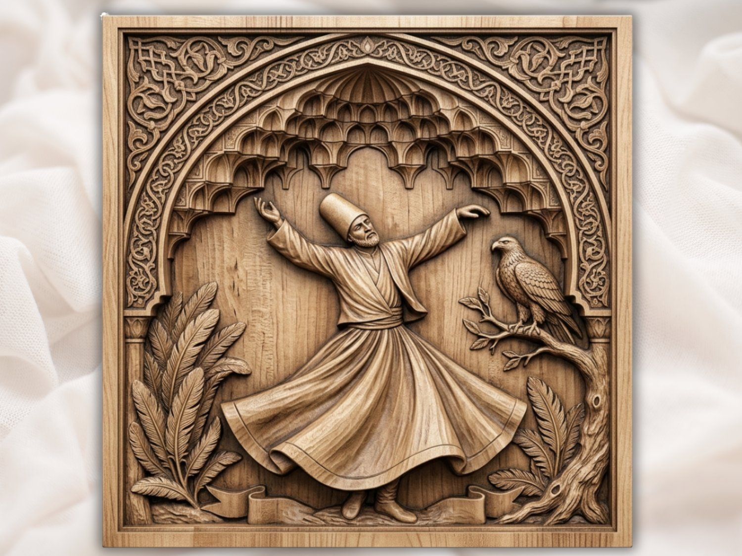 Whirling Dervish Sufi Art CNC Relief STL bas-relief STL — view 2