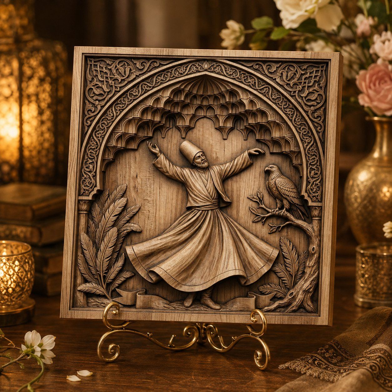 Whirling Dervish Sufi Art CNC Relief STL bas-relief STL — view 5
