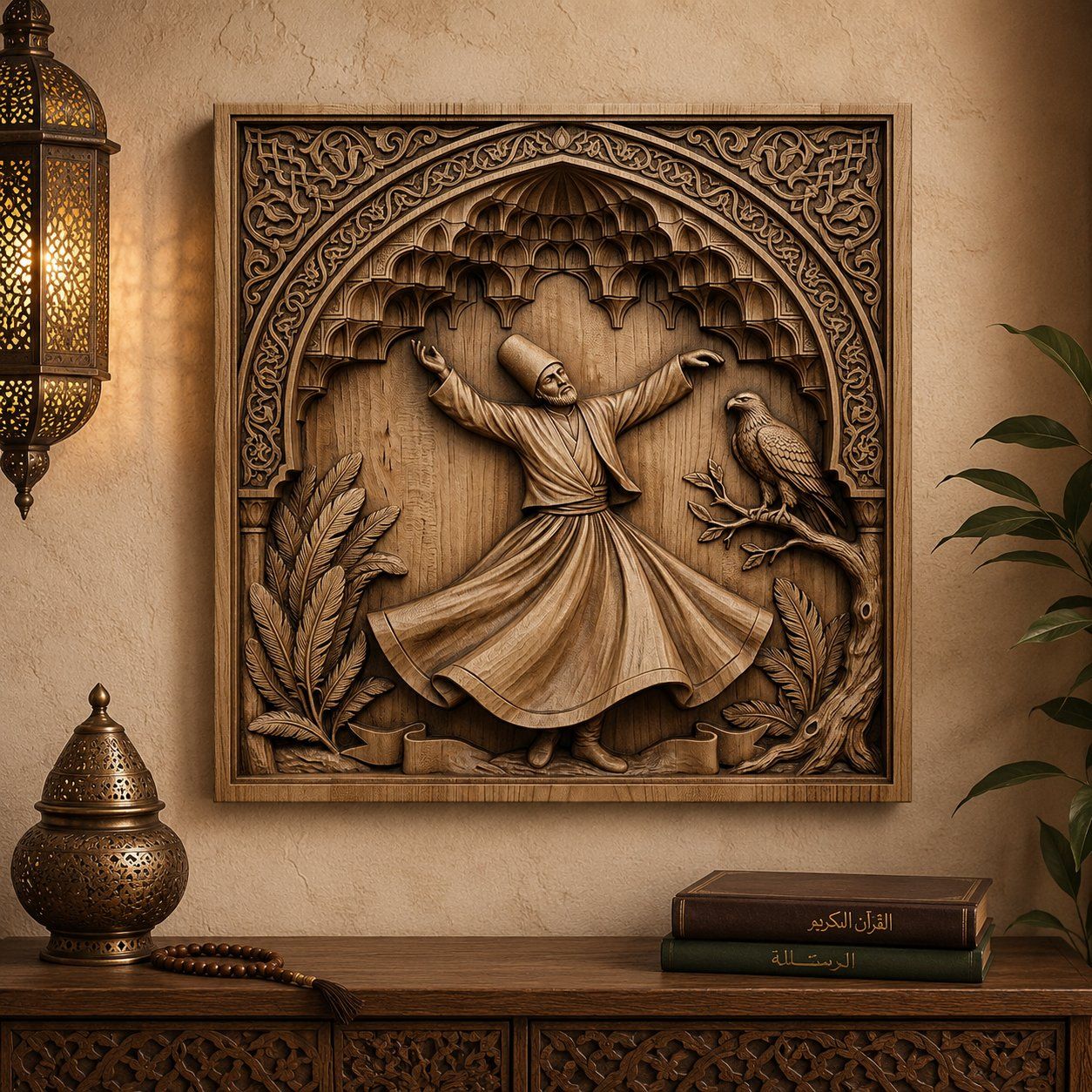 Whirling Dervish Sufi Art CNC Relief STL bas-relief STL — view 6