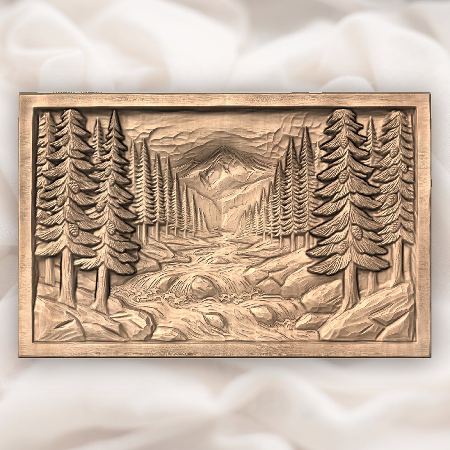 White Water Mountain River CNC Relief STL bas-relief STL — view 4
