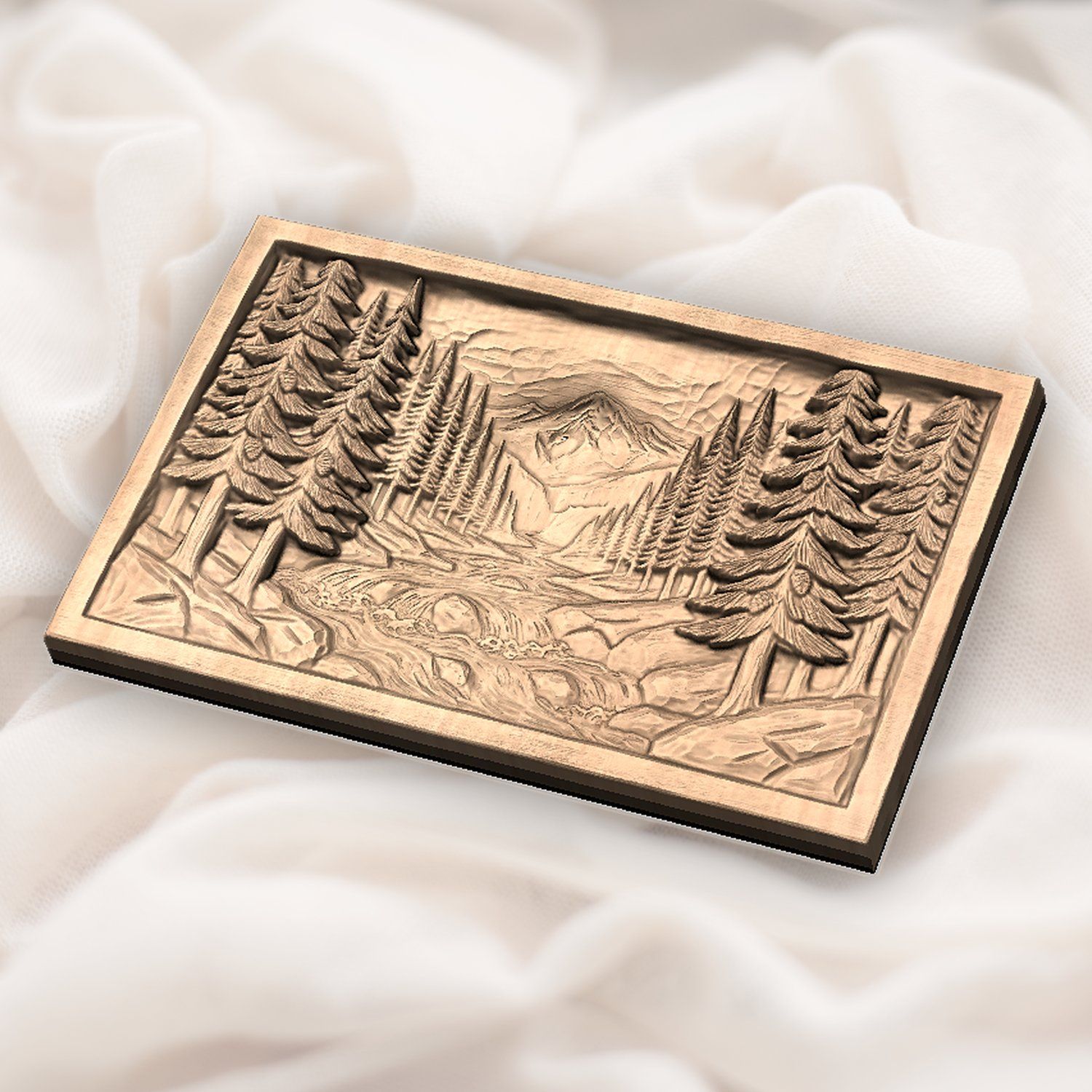 White Water Mountain River CNC Relief STL bas-relief STL — view 5