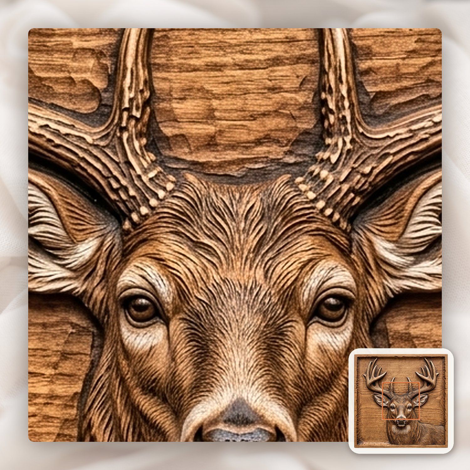 Whitetail Buck Deer CNC Relief STL bas-relief STL — view 10