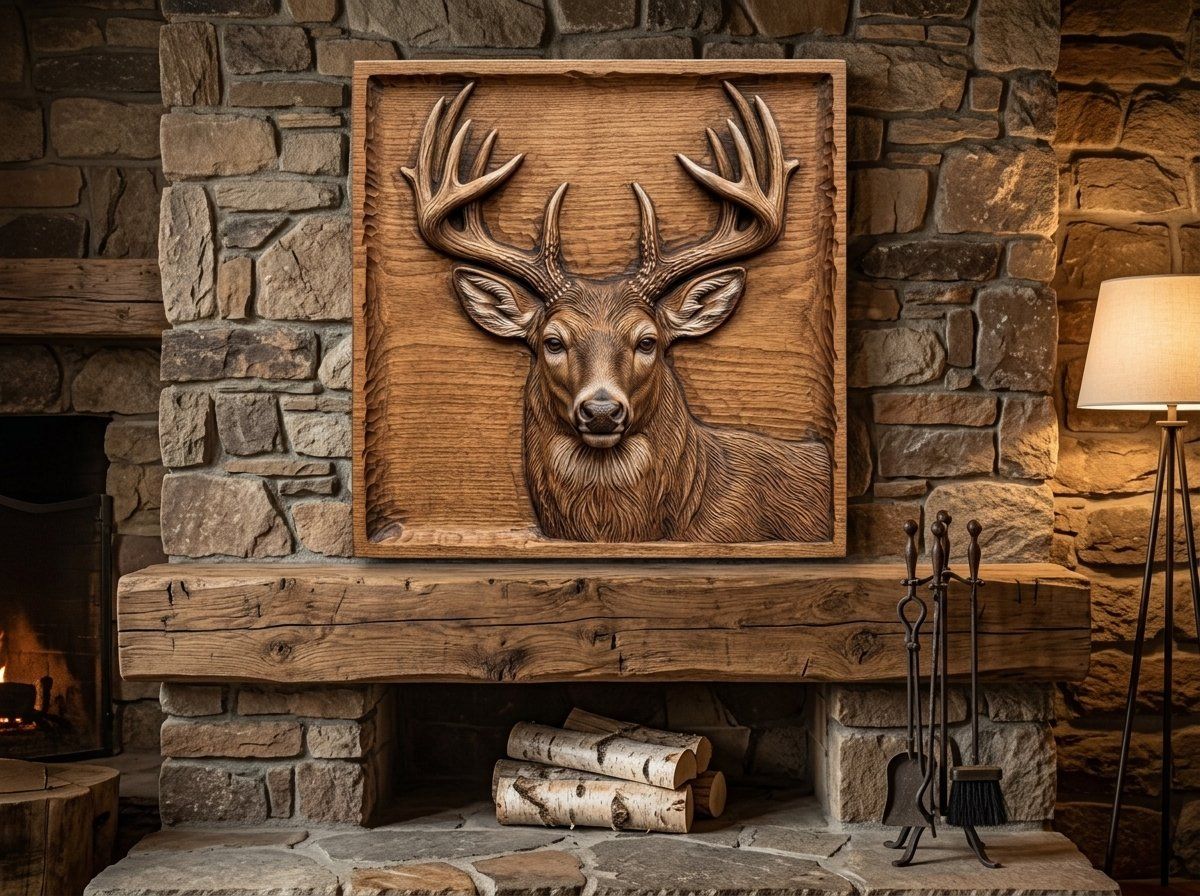 Whitetail Buck Deer CNC Relief STL bas-relief STL — view 12