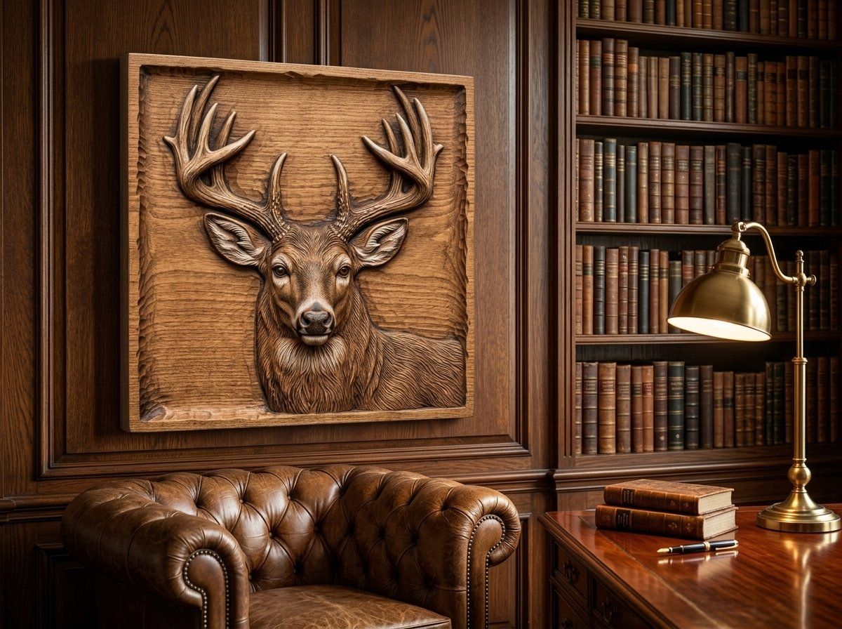 Whitetail Buck Deer CNC Relief STL bas-relief STL — view 13