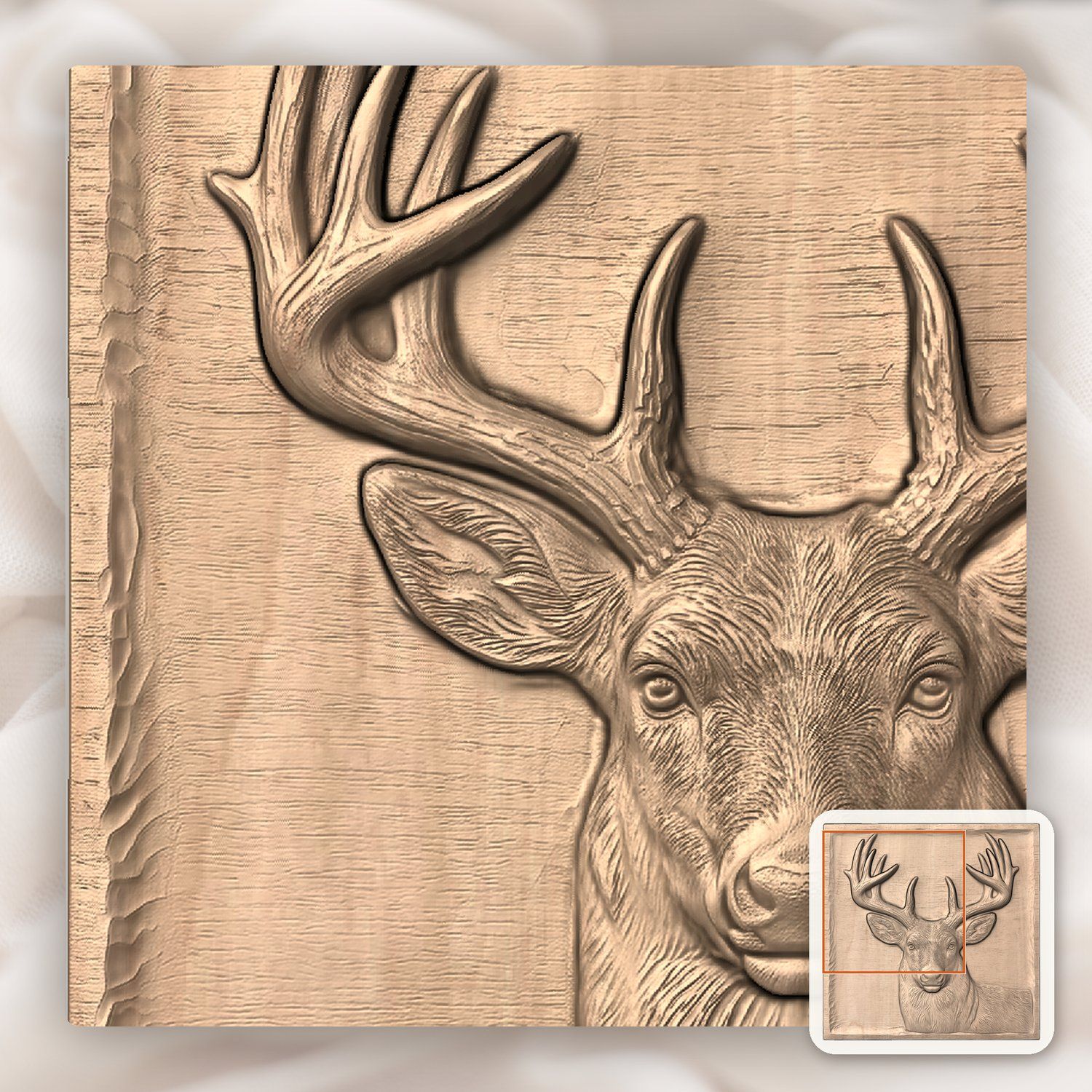 Whitetail Buck Deer CNC Relief STL bas-relief STL — view 7