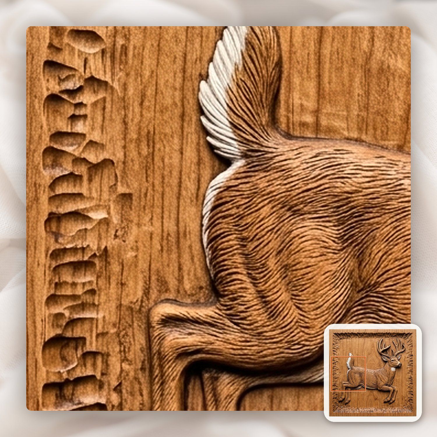 Whitetail Buck Mid-Leap CNC Relief STL bas-relief STL — view 11