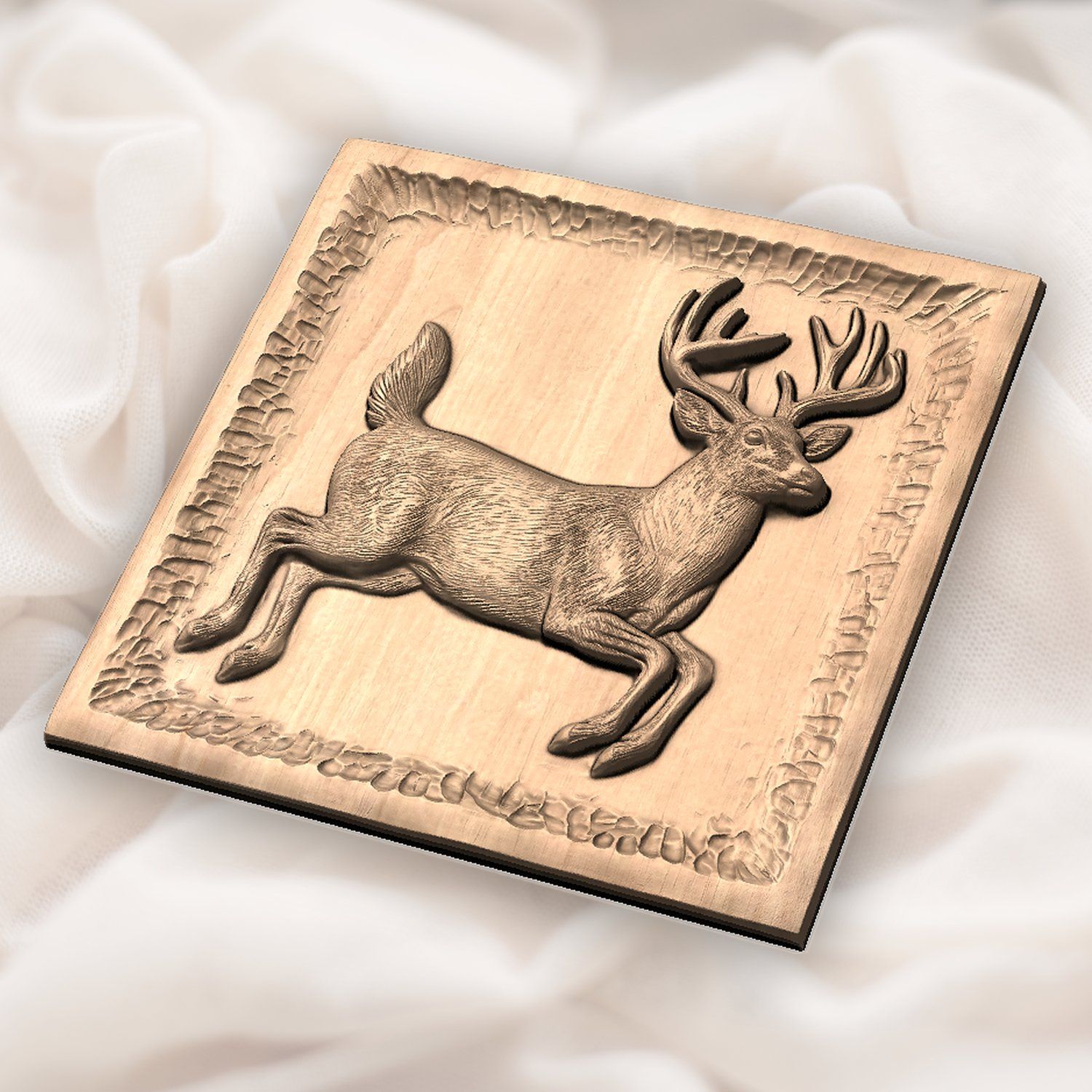 Whitetail Buck Mid-Leap CNC Relief STL bas-relief STL — view 5