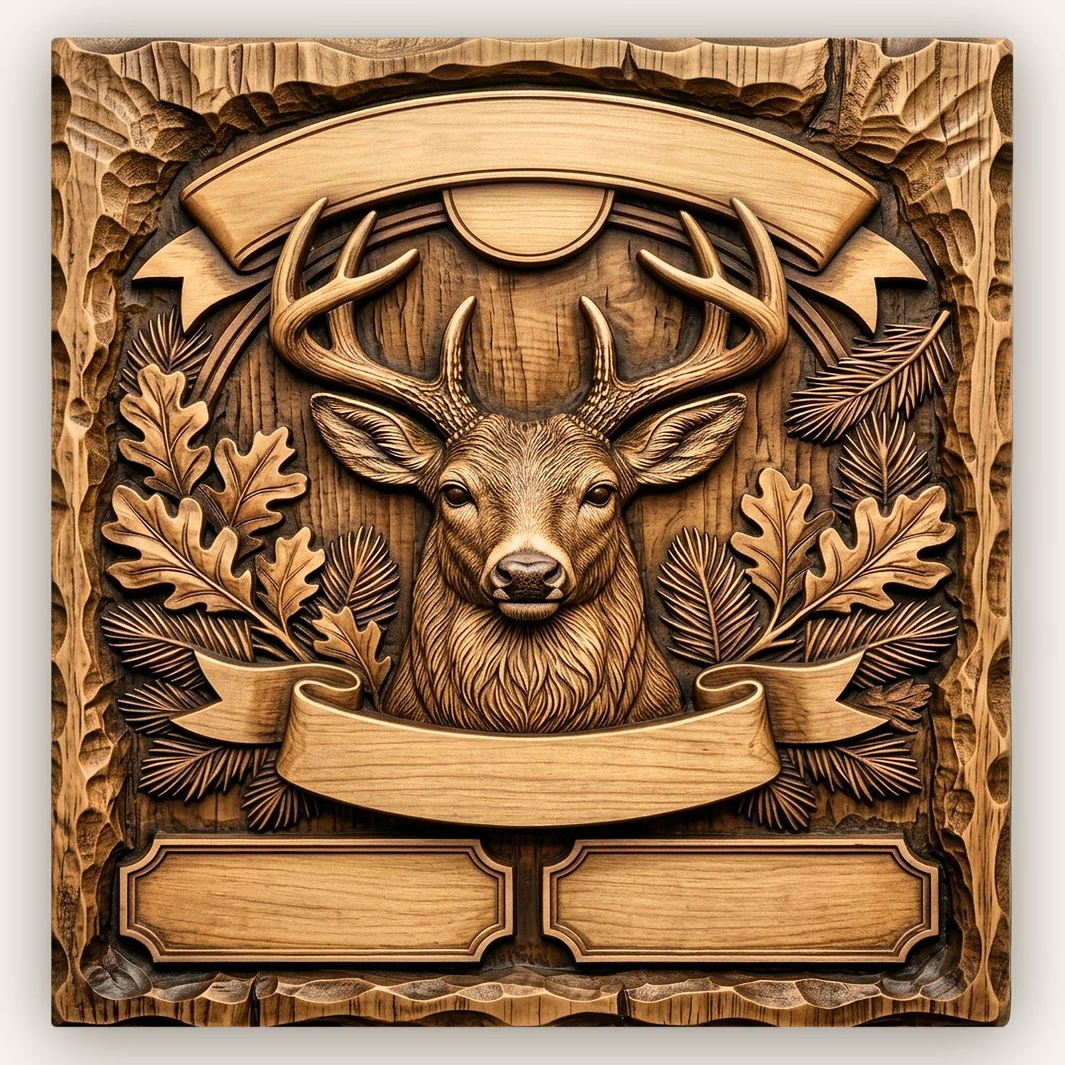 Whitetail Deer Buck CNC Relief STL bas-relief STL design