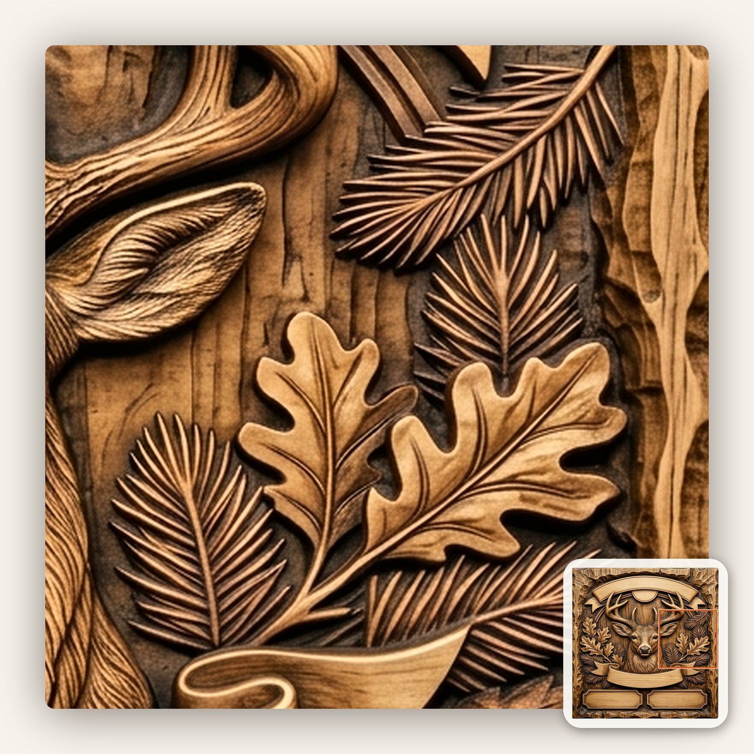 Whitetail Deer Buck CNC Relief STL bas-relief STL — view 12