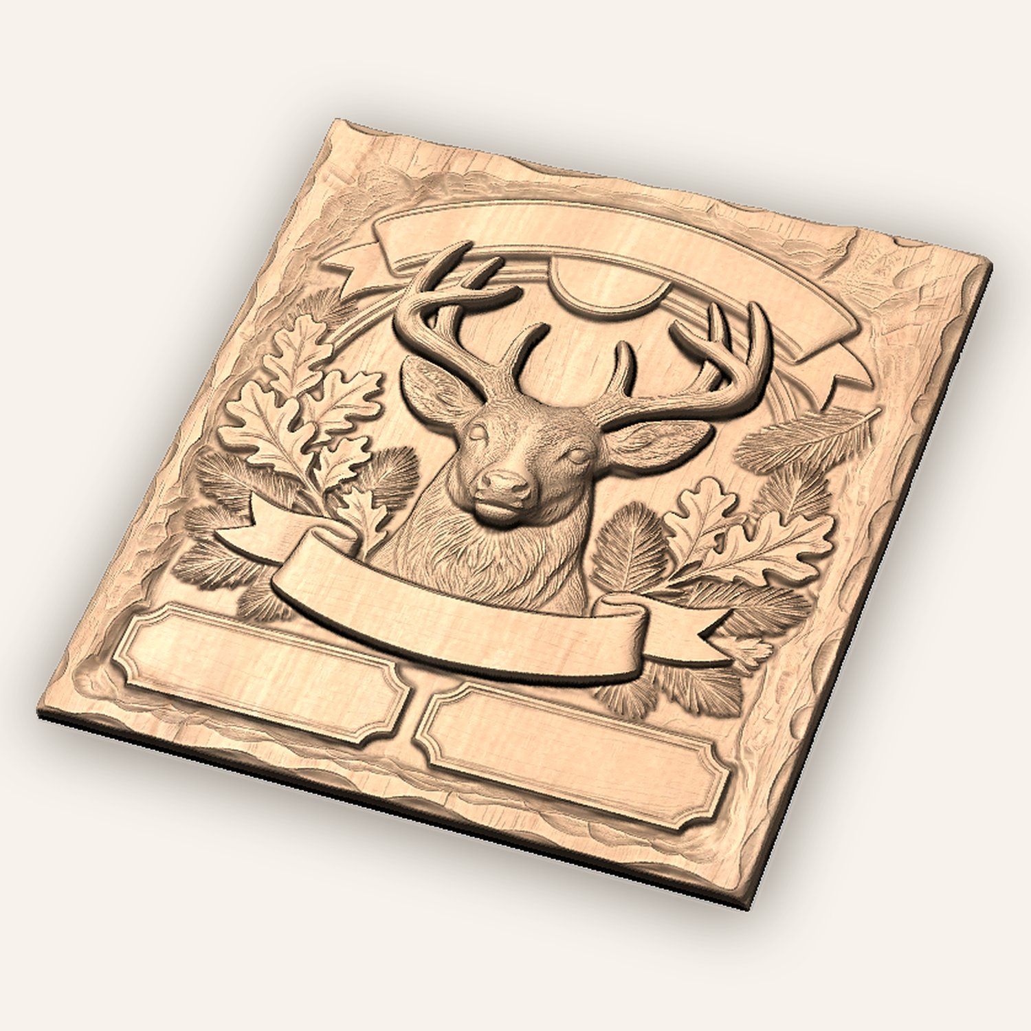 Whitetail Deer Buck CNC Relief STL bas-relief STL — view 5