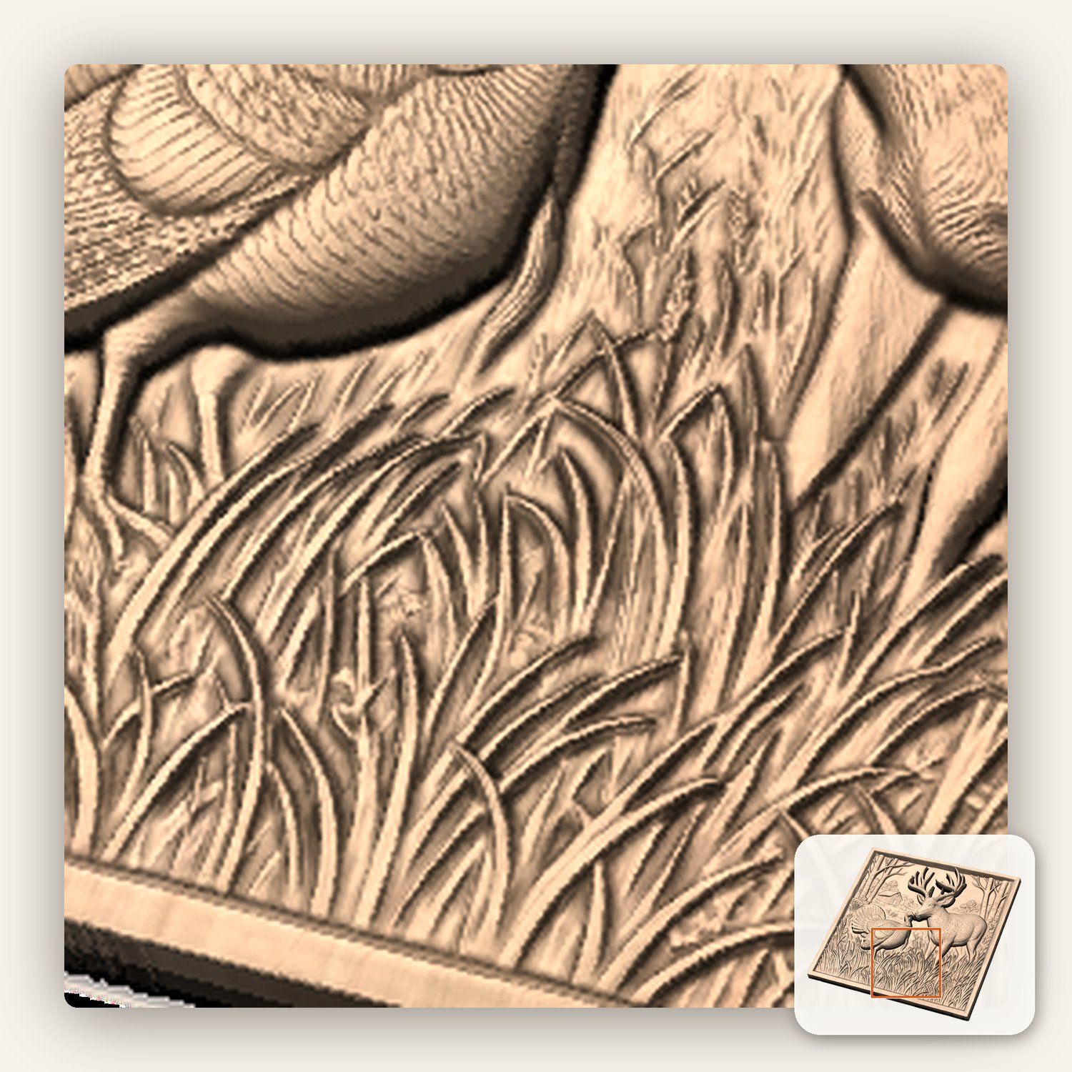 Whitetail Deer & Turkey CNC Relief STL bas-relief STL — view 8