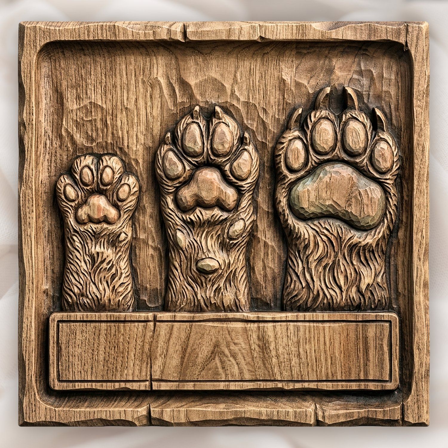 Wild Animal Track Forest Paws CNC Relief STL bas-relief STL design