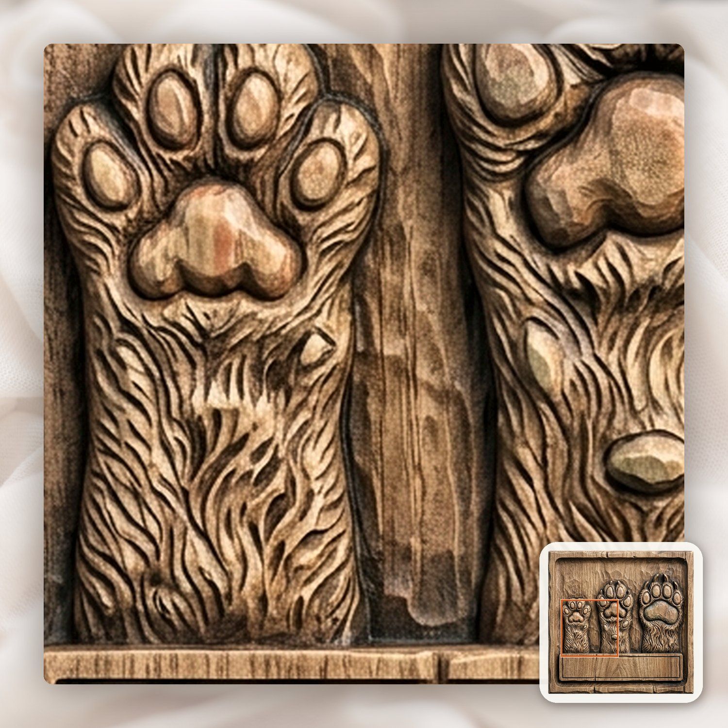 Wild Animal Track Forest Paws CNC Relief STL bas-relief STL — view 11