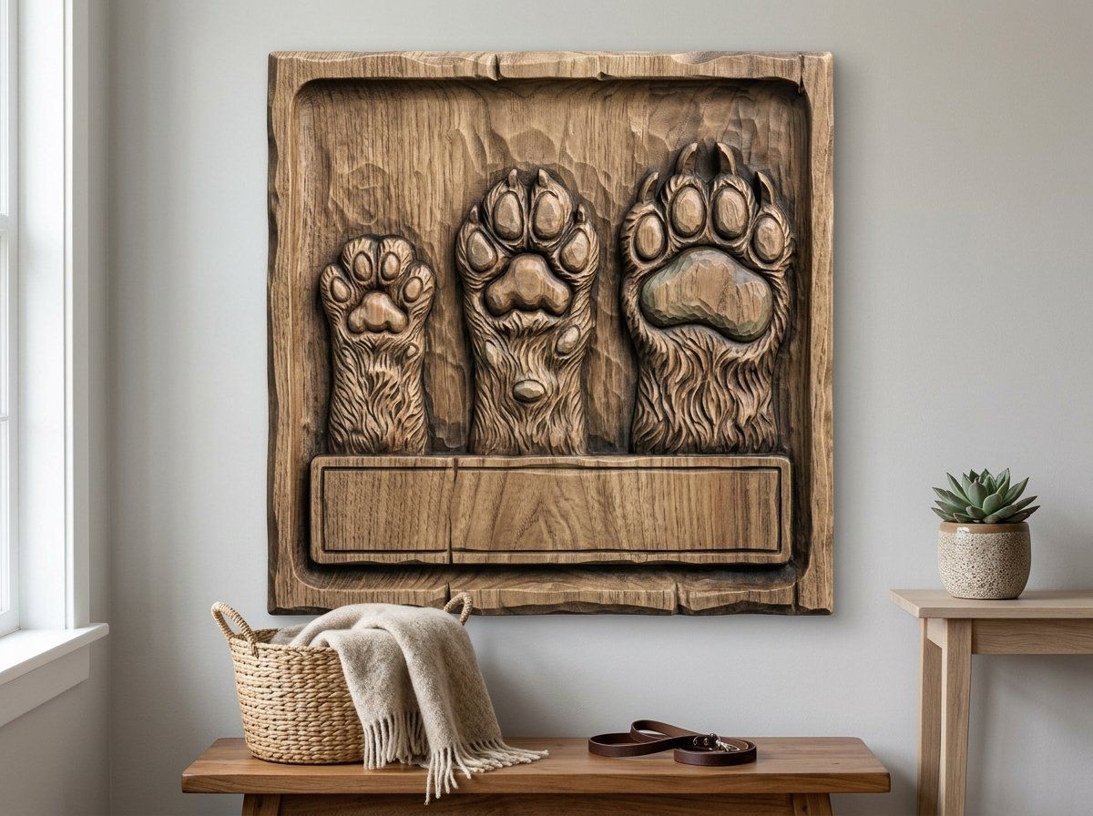 Wild Animal Track Forest Paws CNC Relief STL bas-relief STL — view 12
