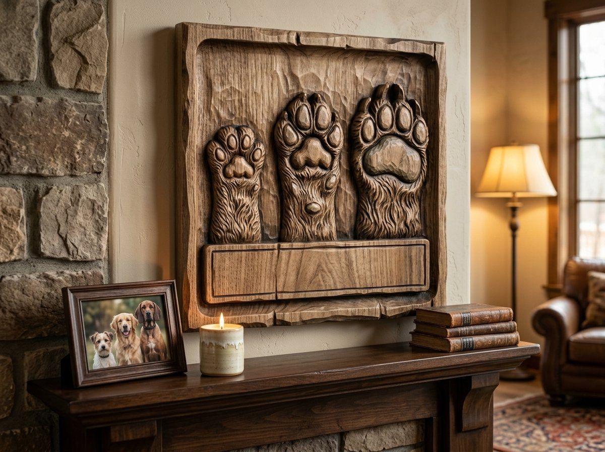 Wild Animal Track Forest Paws CNC Relief STL bas-relief STL — view 13