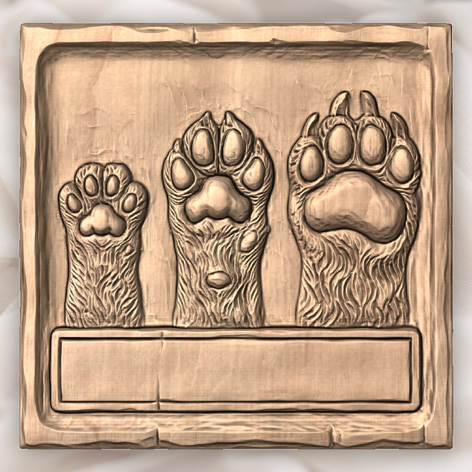 Wild Animal Track Forest Paws CNC Relief STL bas-relief STL — view 4