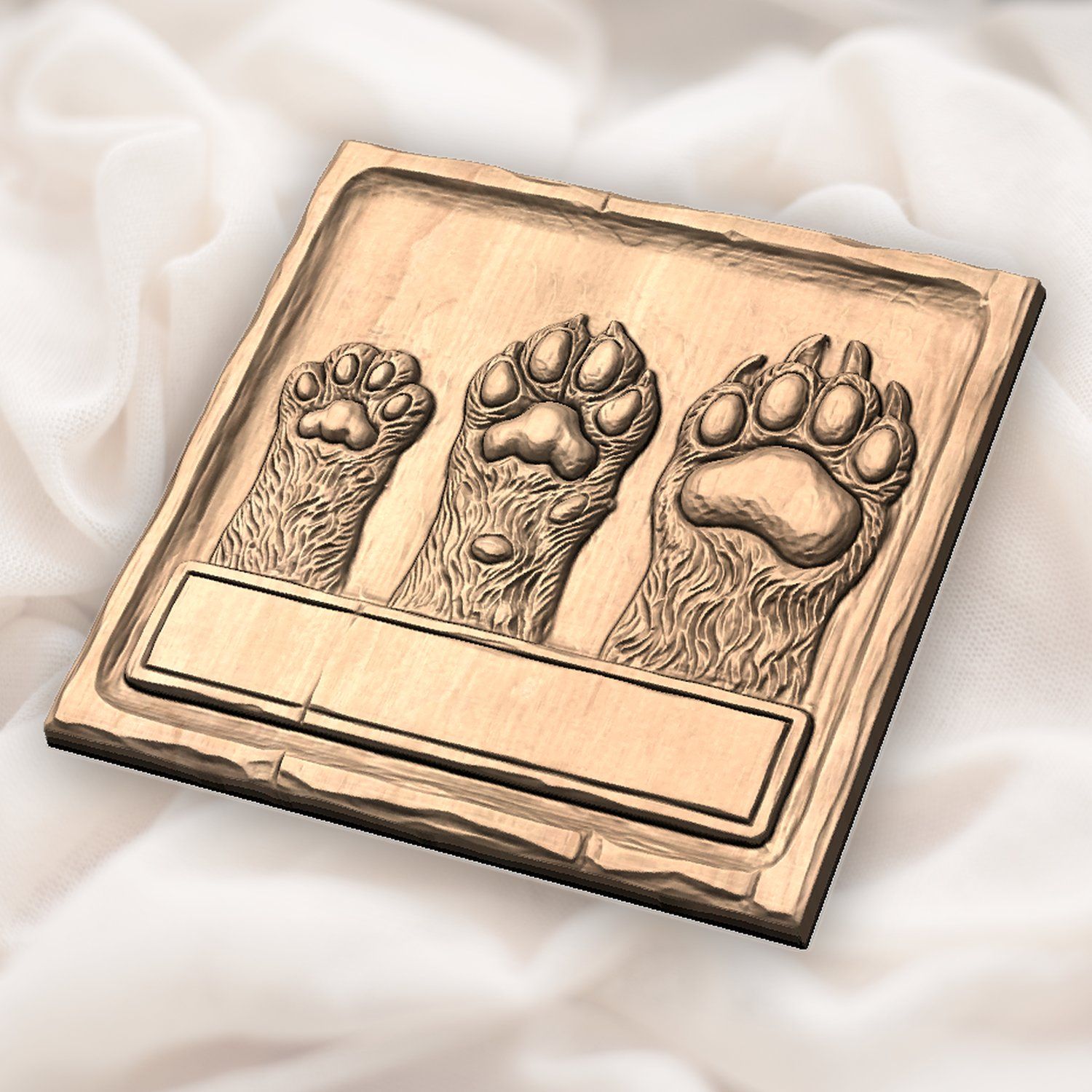 Wild Animal Track Forest Paws CNC Relief STL bas-relief STL — view 5
