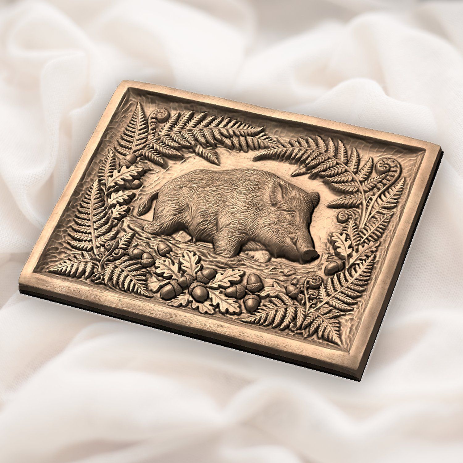 Wild Boar Forest Scene CNC Relief STL bas-relief STL — view 4