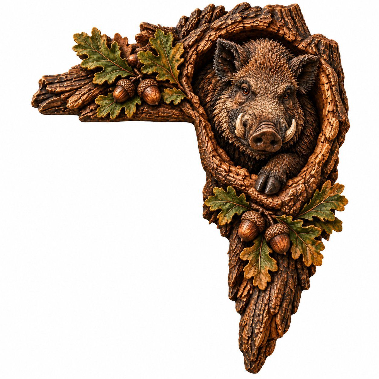 Wild Boar Door Frame Corner Decor CNC Relief STL bas-relief STL — view 13