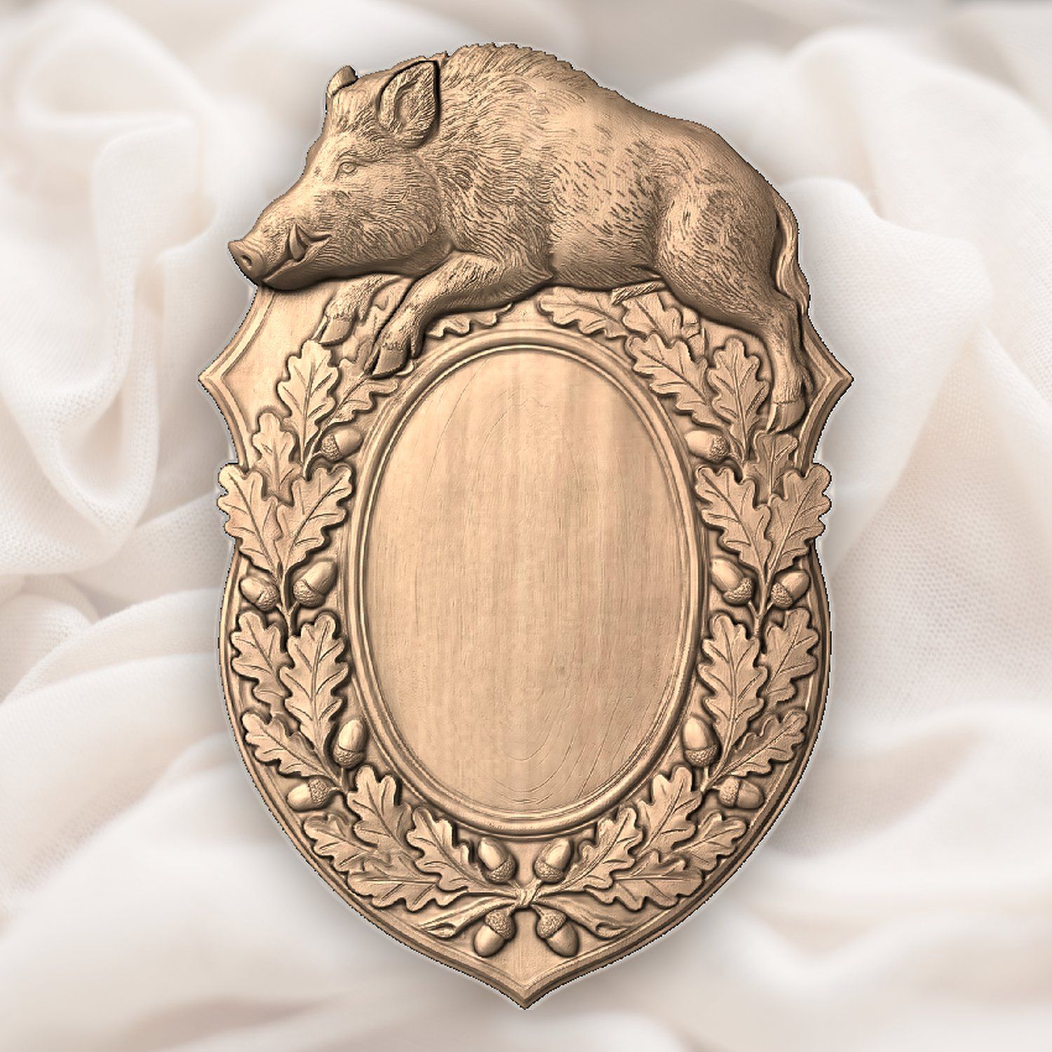Wild Boar Trophy Shield CNC Relief STL bas-relief STL — view 4
