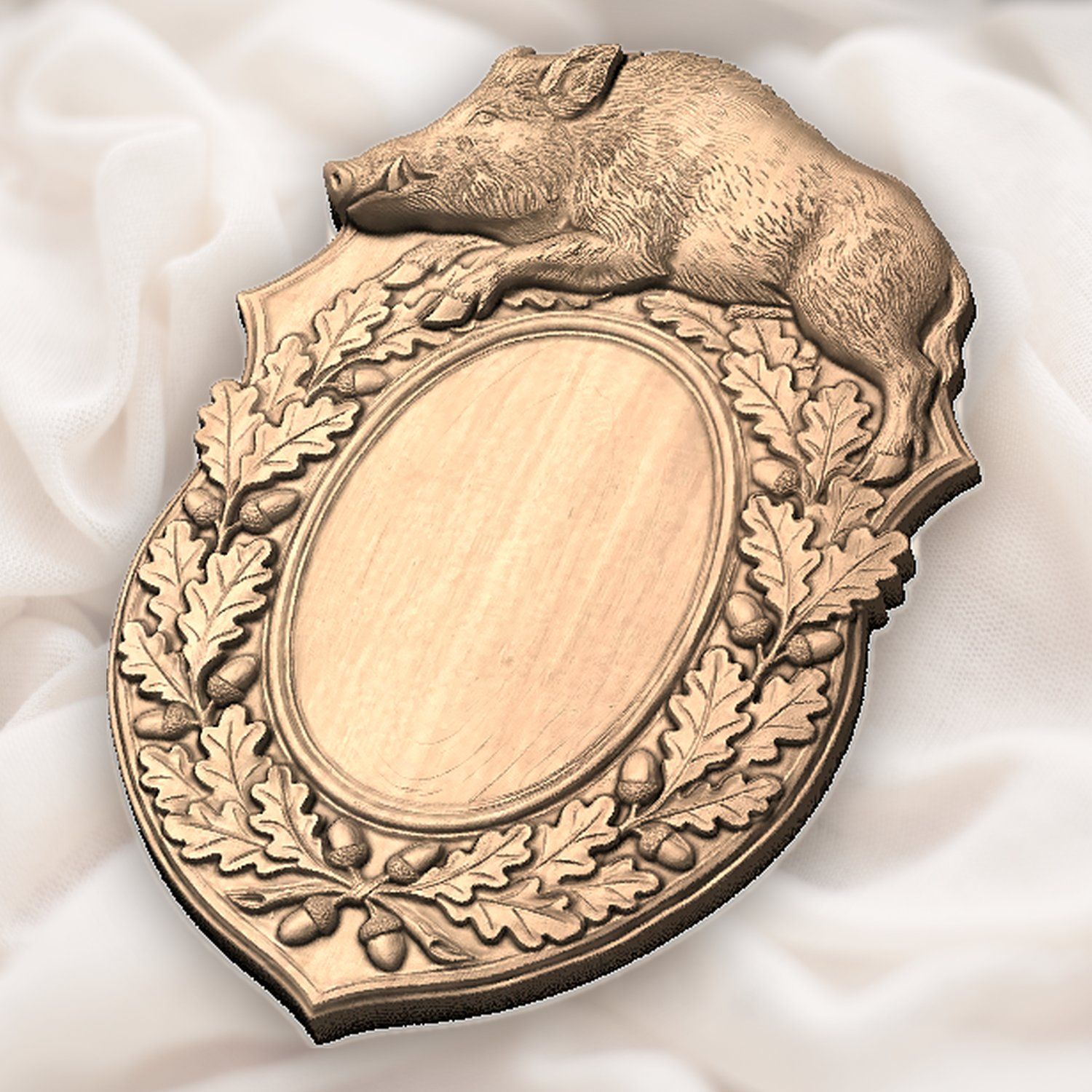 Wild Boar Trophy Shield CNC Relief STL bas-relief STL — view 5