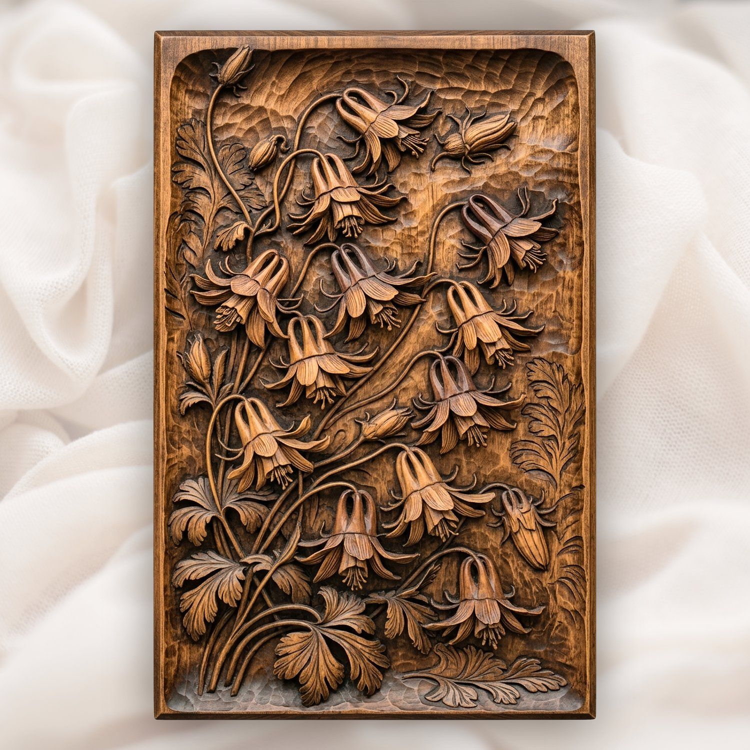 Wild Columbine Flower Bouquet CNC Relief STL bas-relief STL design