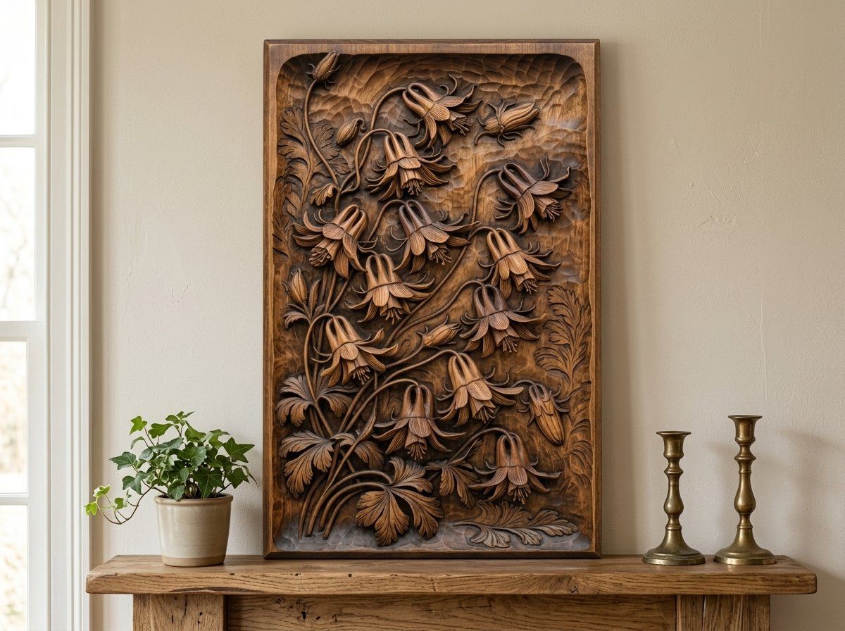 Wild Columbine Flower Bouquet CNC Relief STL bas-relief STL — view 14