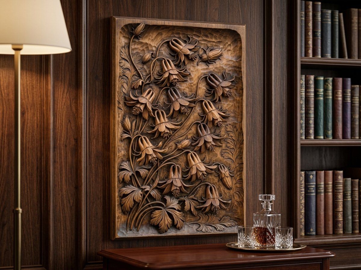 Wild Columbine Flower Bouquet CNC Relief STL bas-relief STL — view 15