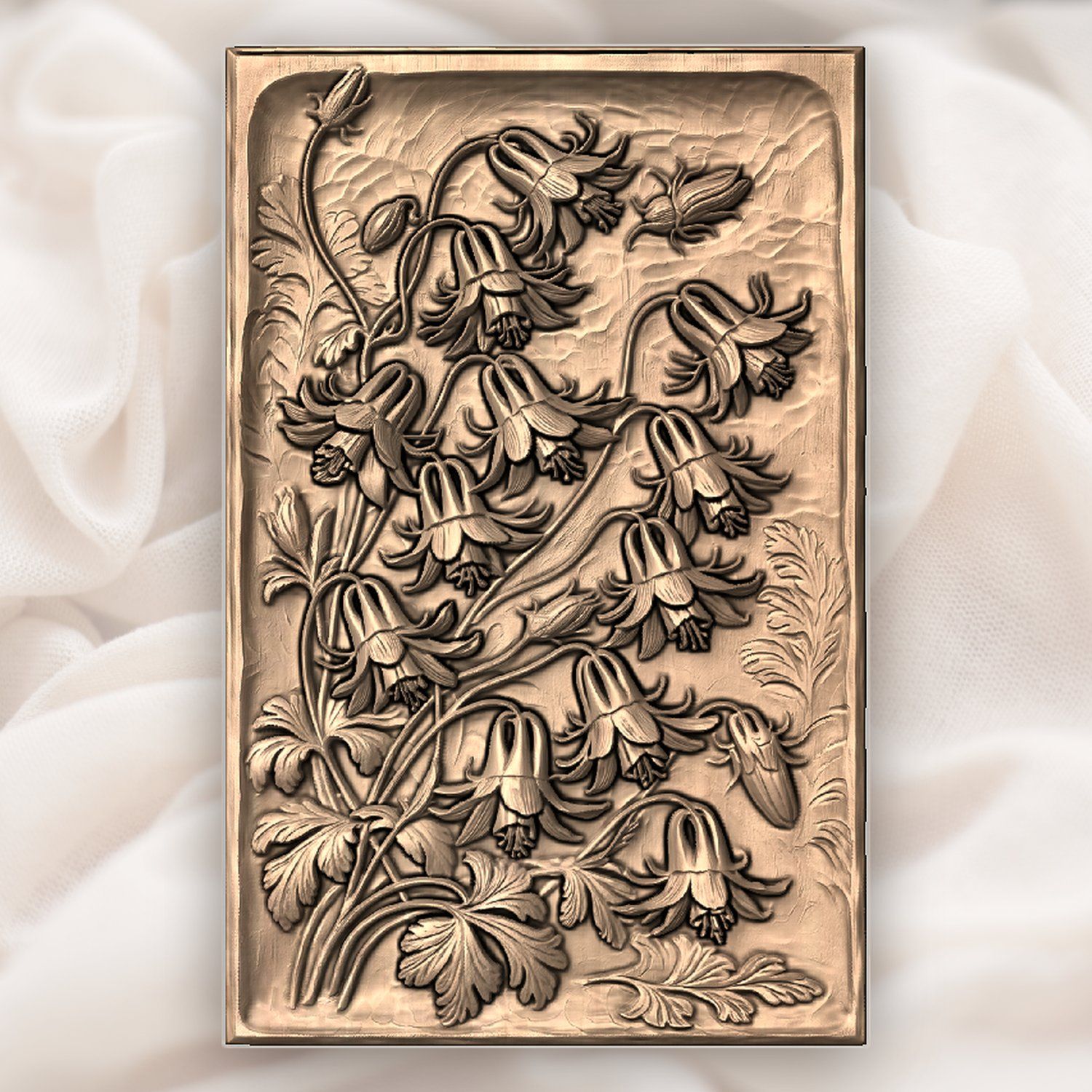 Wild Columbine Flower Bouquet CNC Relief STL bas-relief STL — view 5