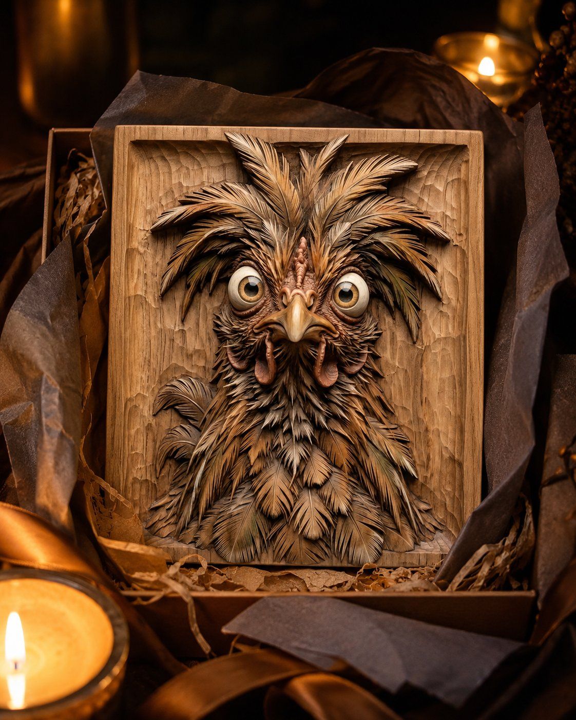 Wild Expressive Rooster Wall Art CNC Relief STL bas-relief STL — view 7