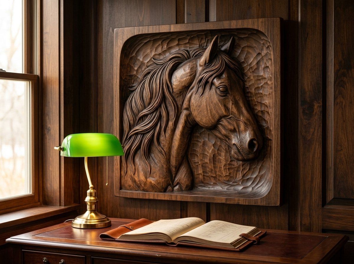 Wild Stallion Head Horse Portrait CNC Relief STL bas-relief STL — view 13
