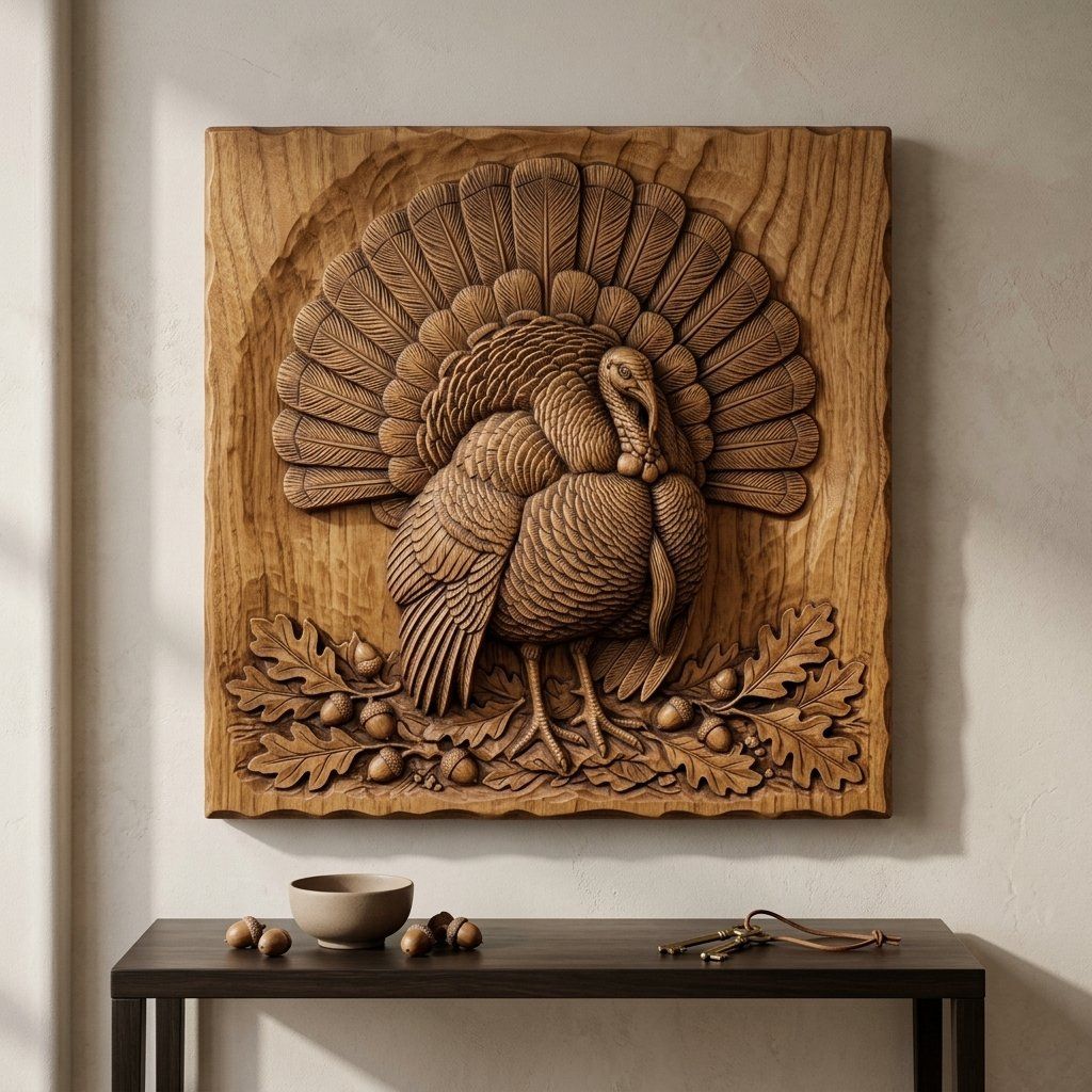 Wild Turkey Harvest CNC Relief STL bas-relief STL — view 14