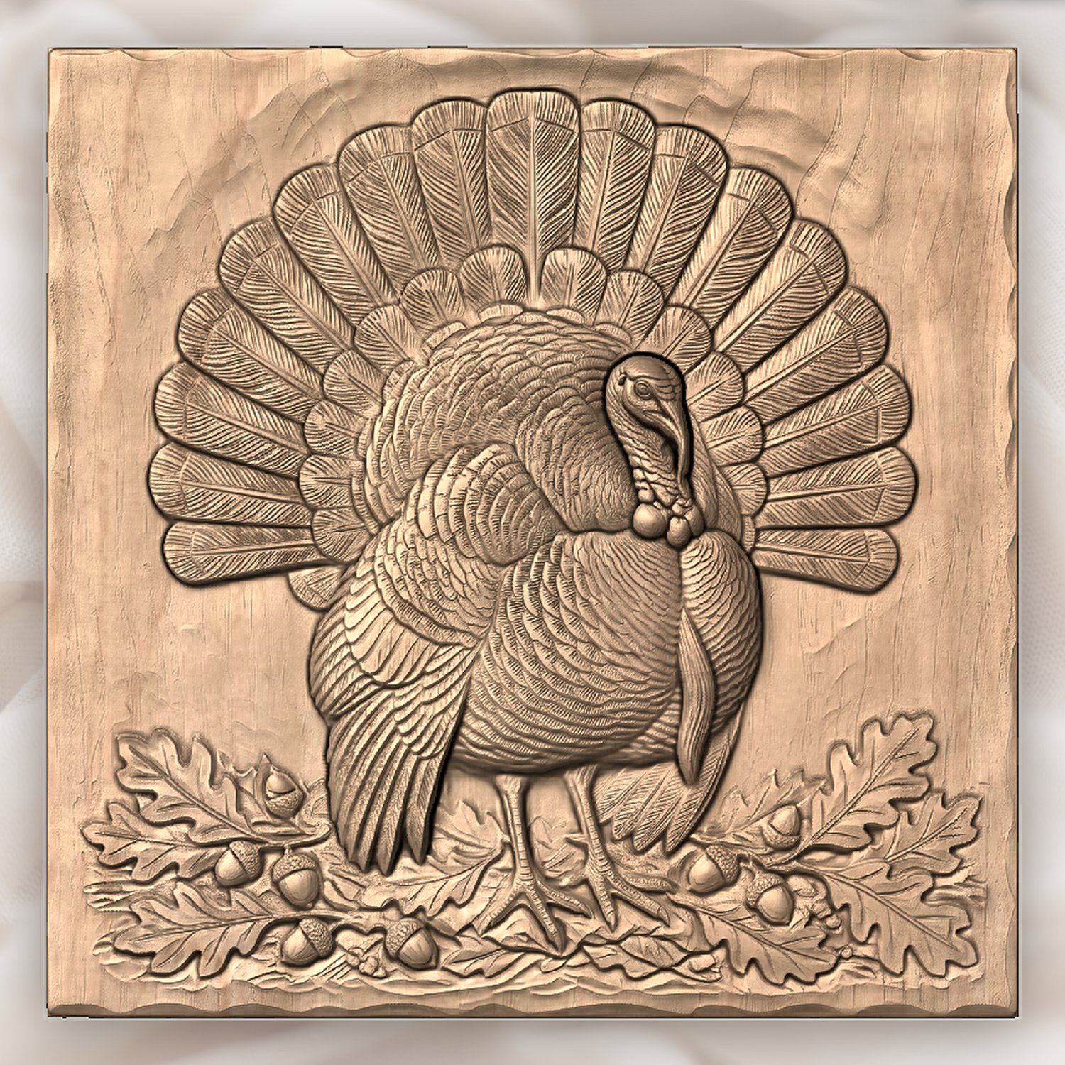 Wild Turkey Harvest CNC Relief STL bas-relief STL — view 4