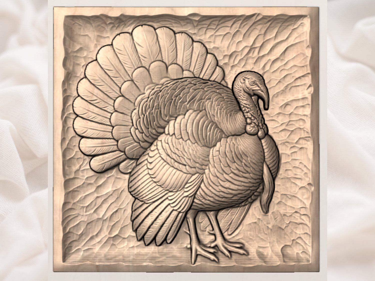 Wild Turkey Hunting Trophy CNC Relief STL bas-relief STL — view 3